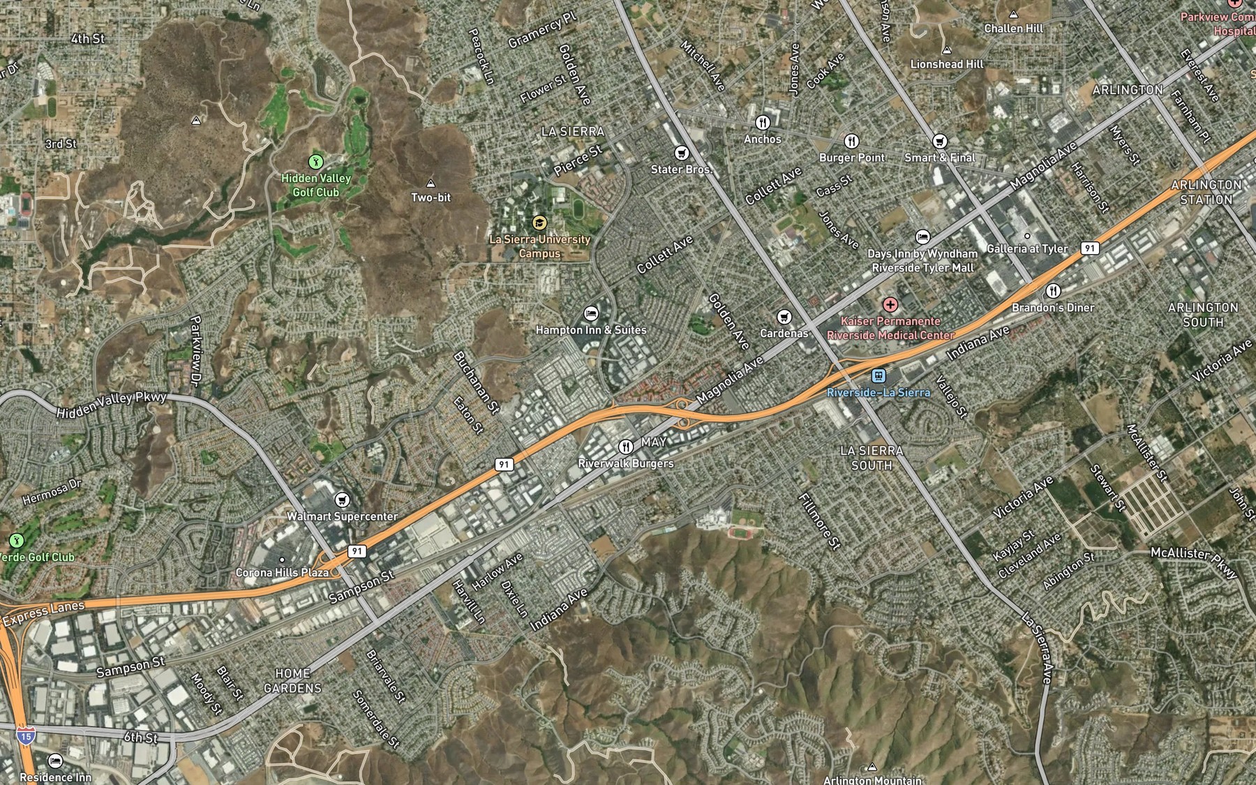 Satellite map of the Arlington Valley Channel