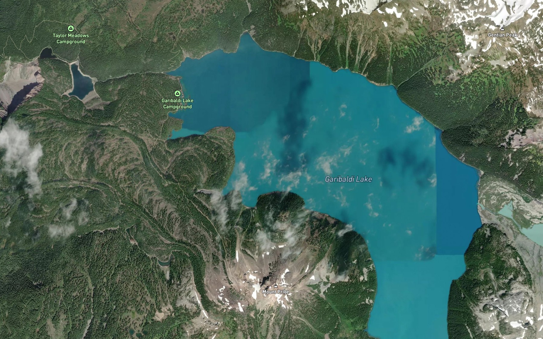 Satellite map of the Price Bay