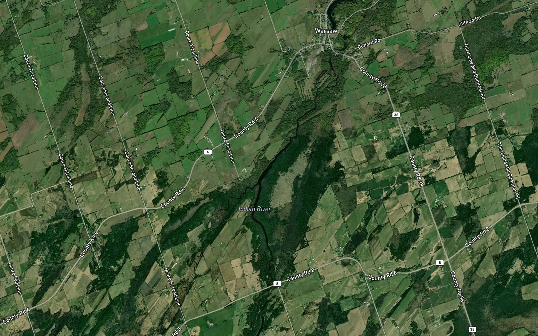 Satellite map of the Maloney's Lake