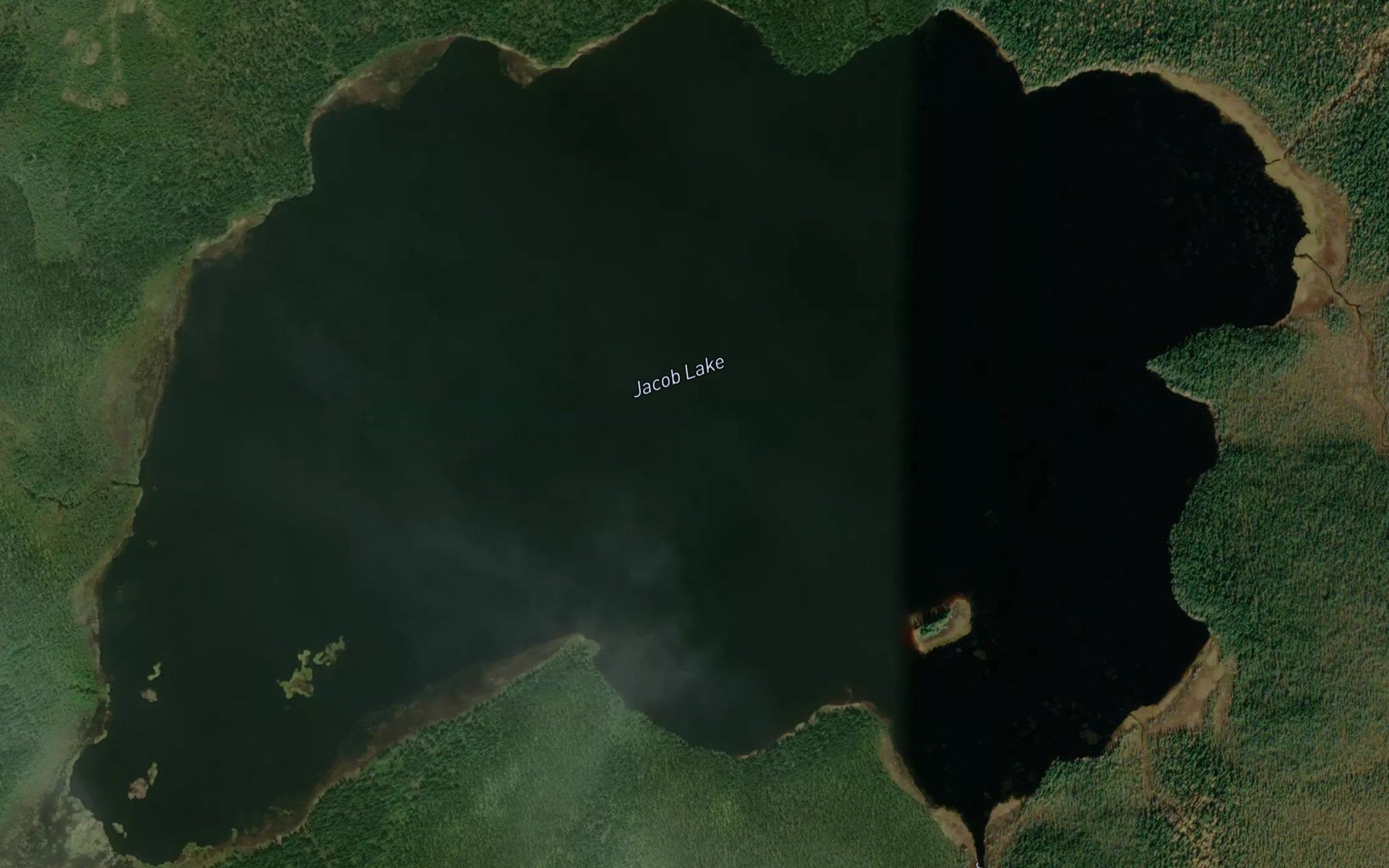 Satellite map of the Jacob Lake