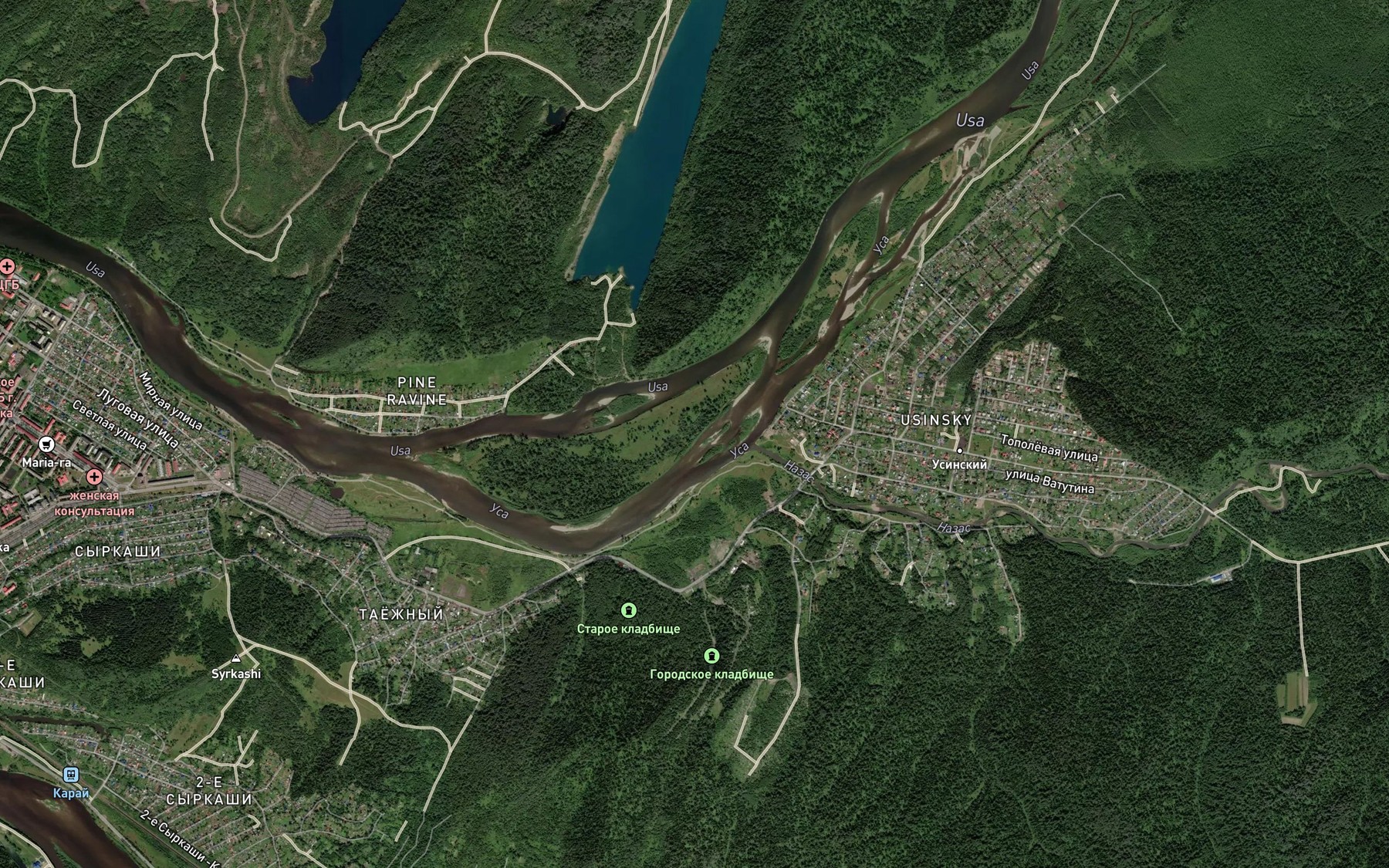 Satellite map of the Nazas