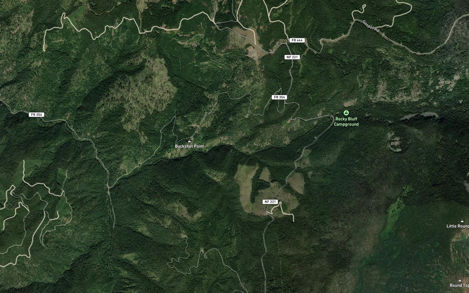 Satellite map of the Dry Lake Creek