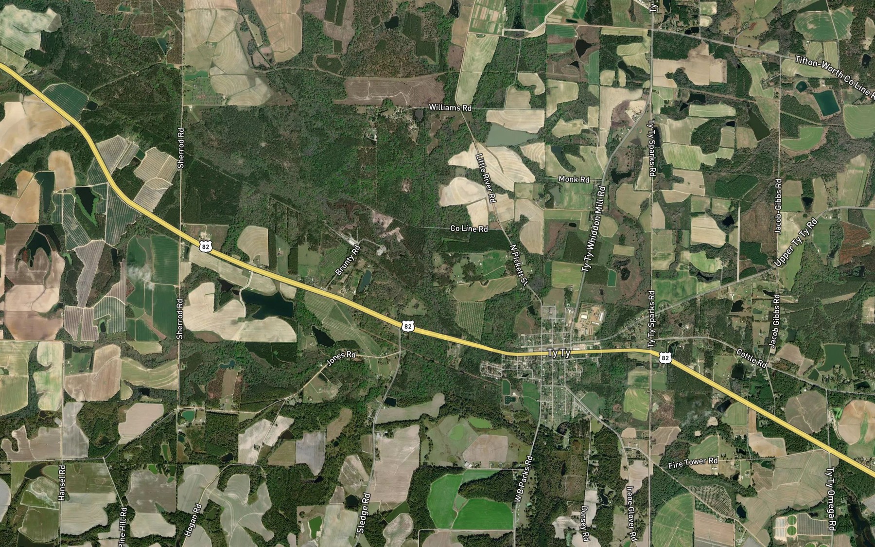 Satellite map of the Little Creek