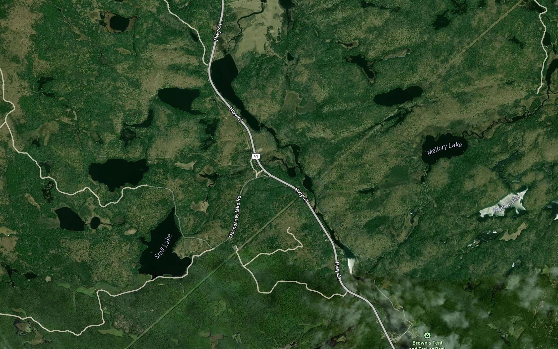 Satellite map of the Stoll Creek