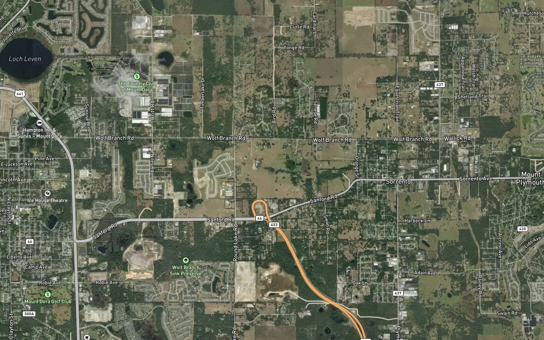 Satellite map of the Lake Amos