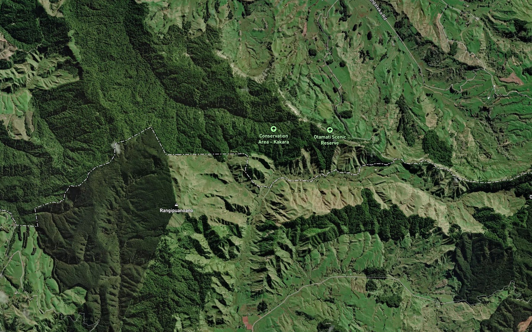 Satellite map of the Mangataua Stream