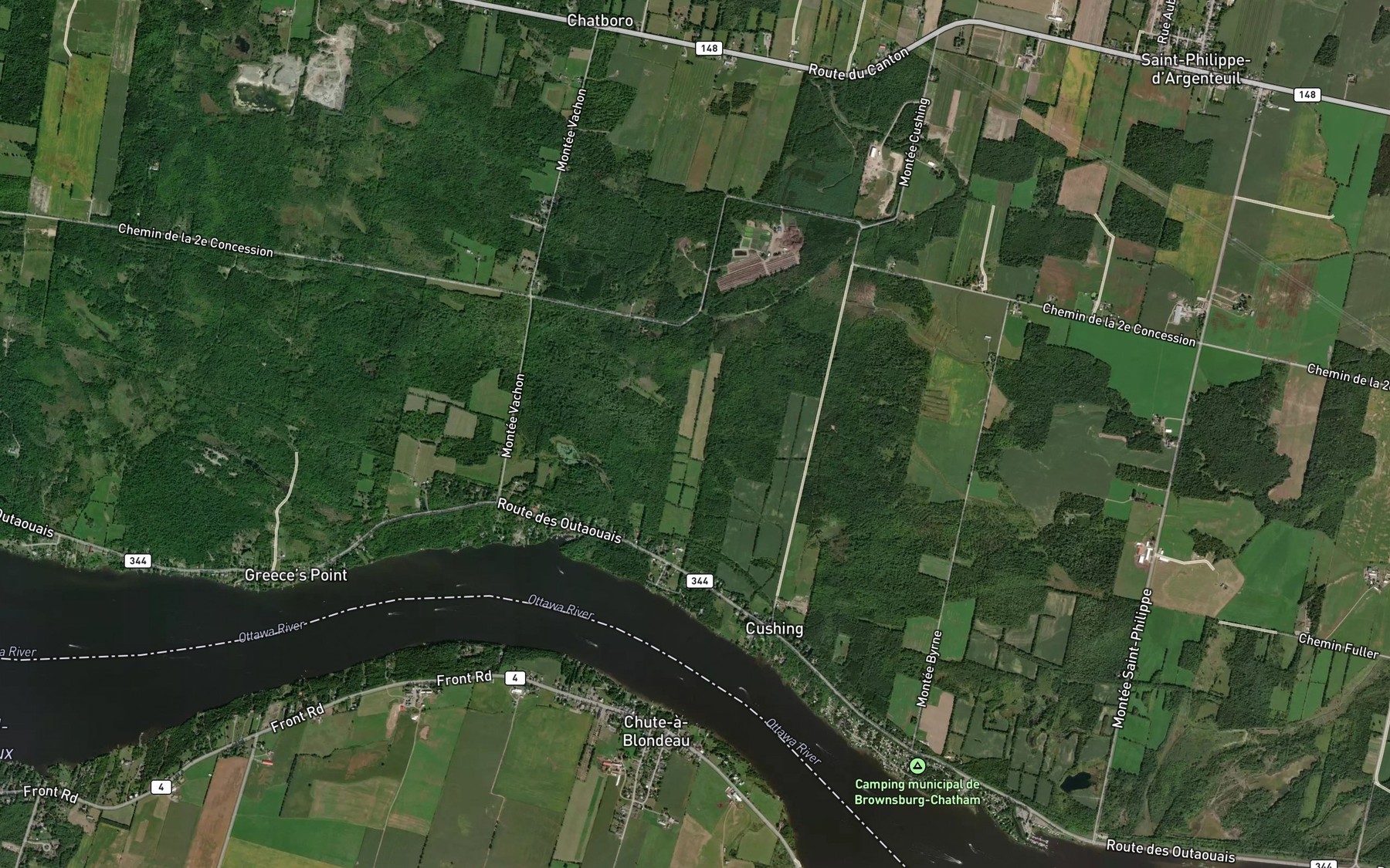 Satellite map of the Ruisseau Lalonde