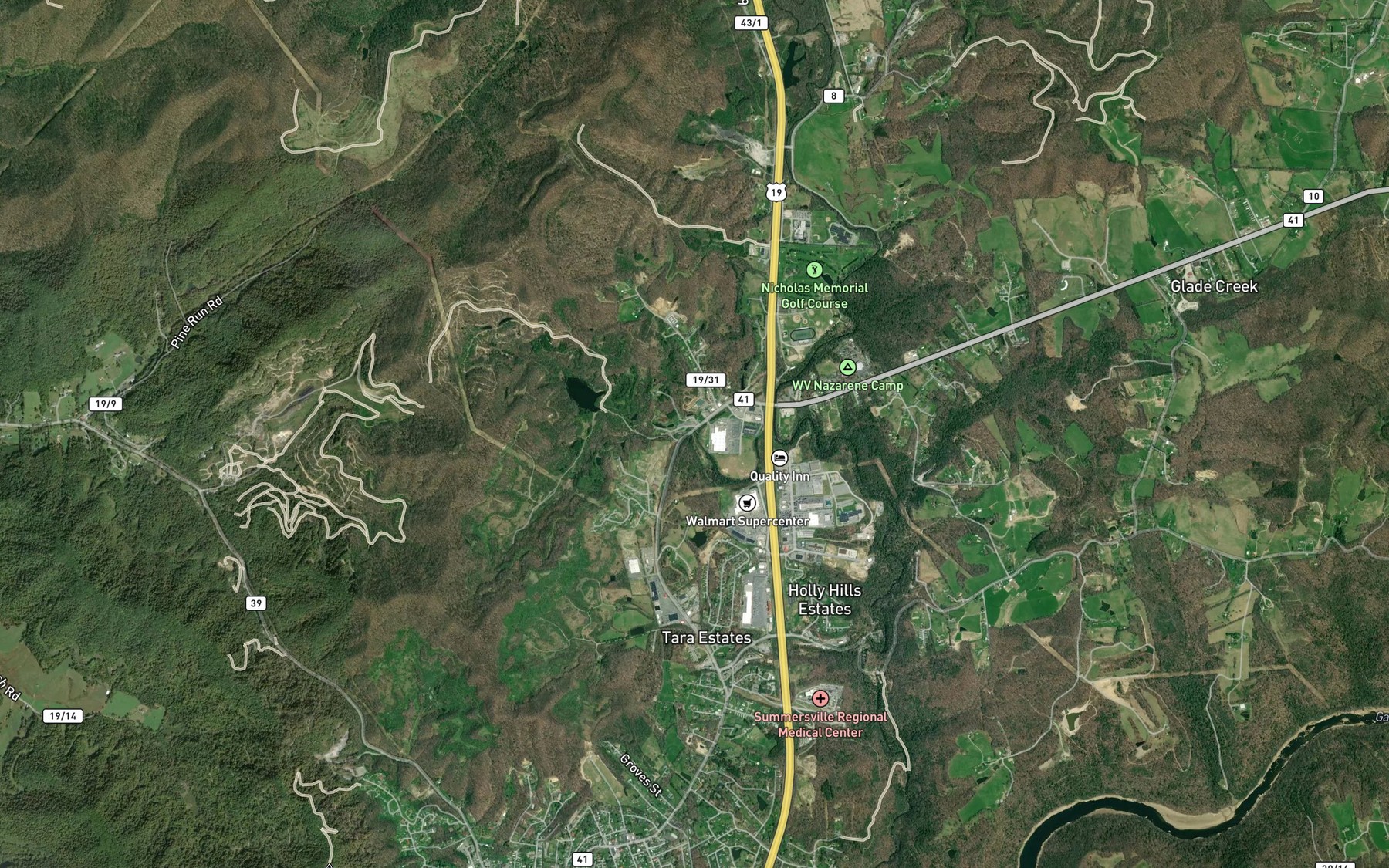 Satellite map of the Duffy Branch