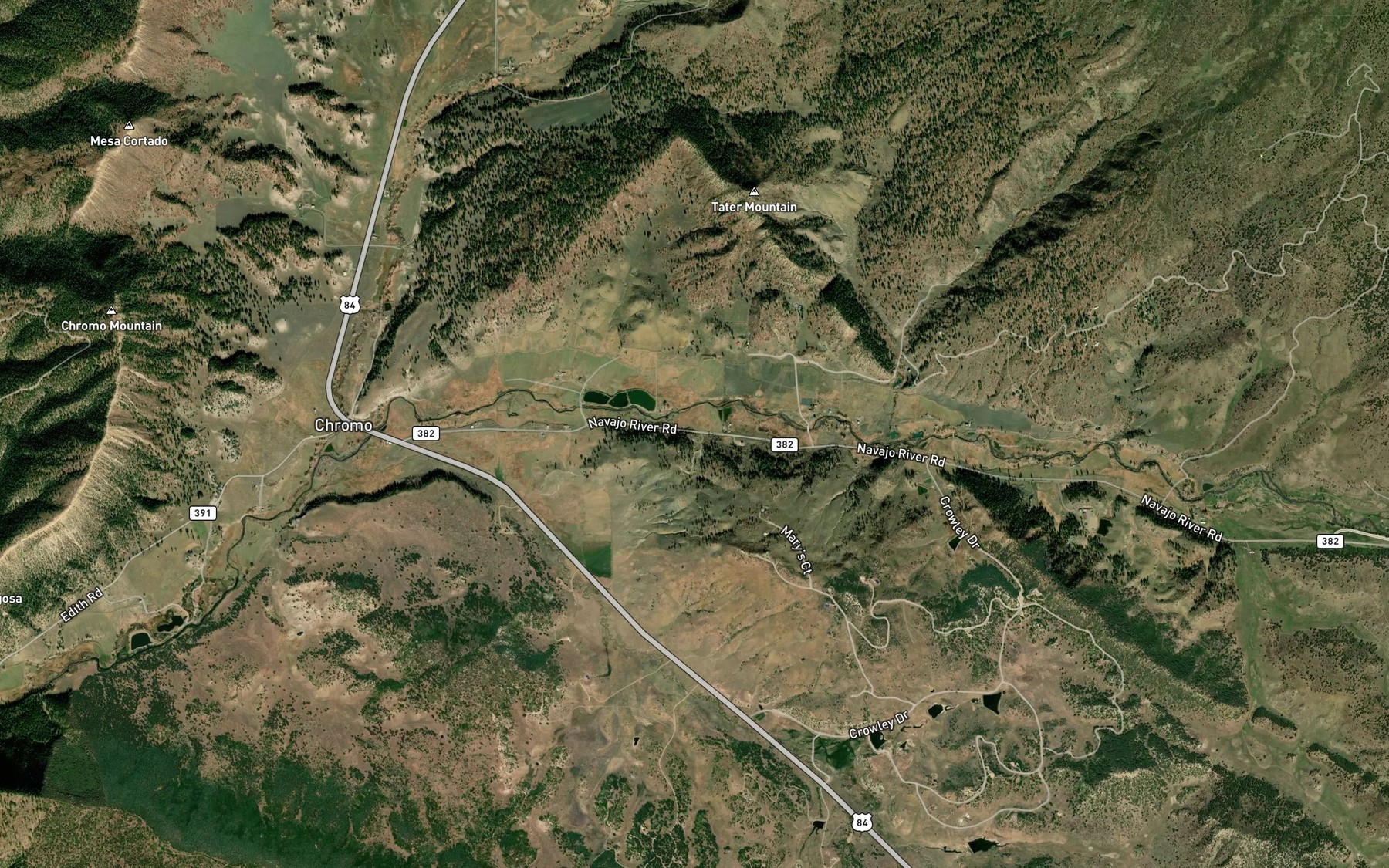 Satellite map of the Southside Ditch