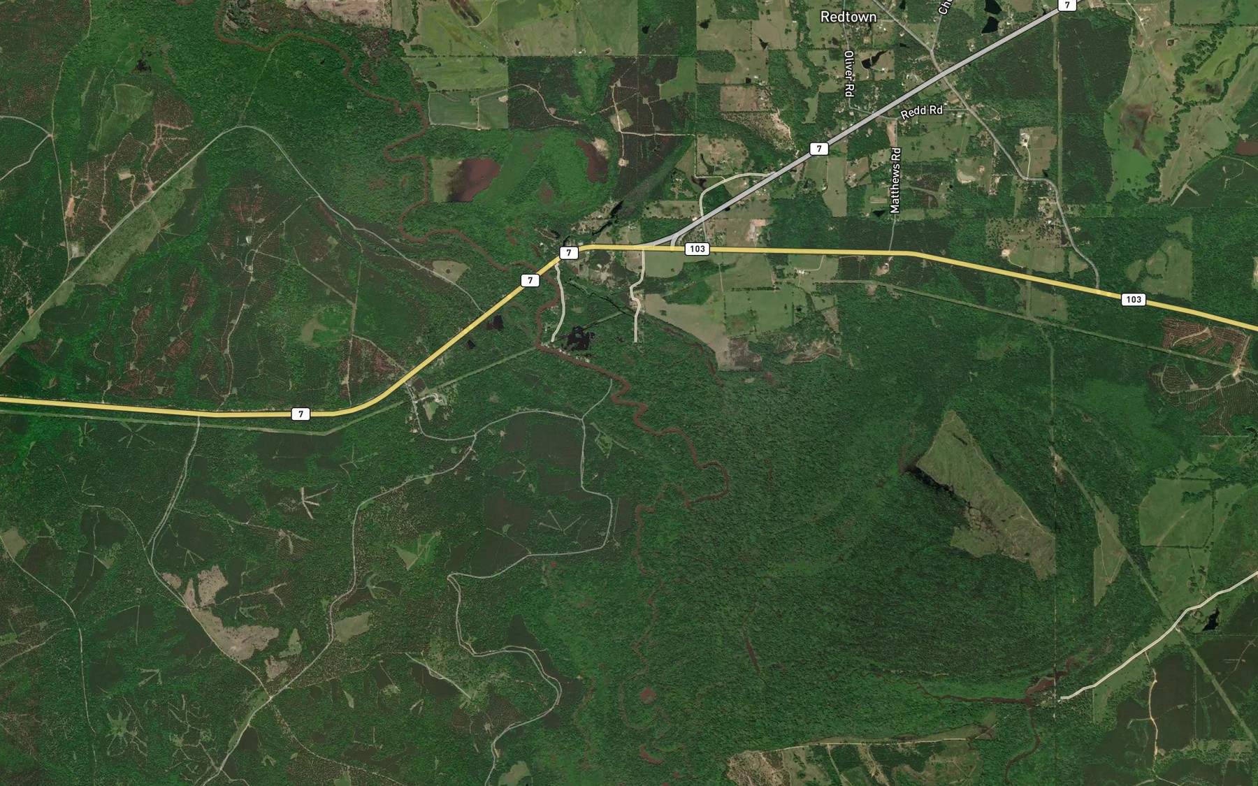 Satellite map of the Bodan Creek