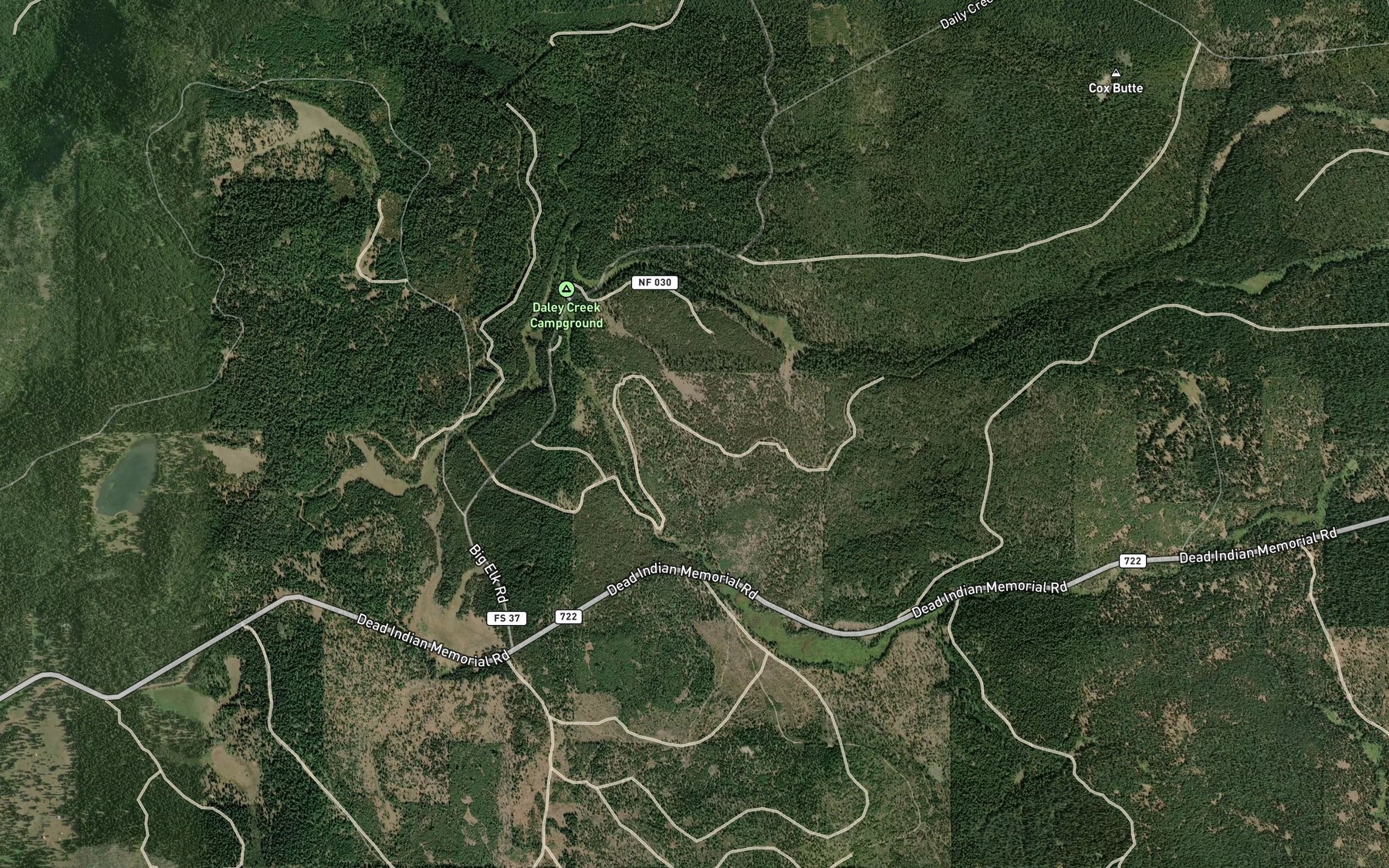 Satellite map of the Danley Creek Canal