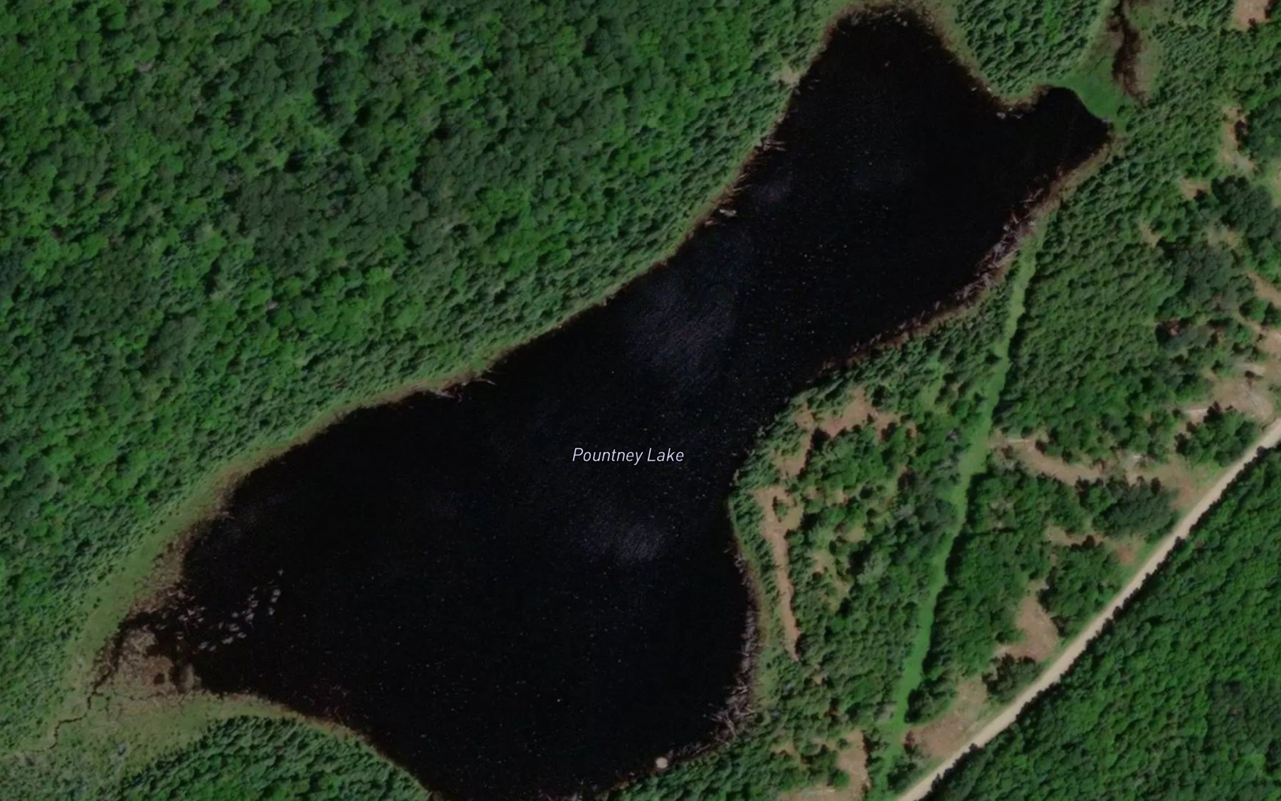 Satellite map of the Pountney Lake