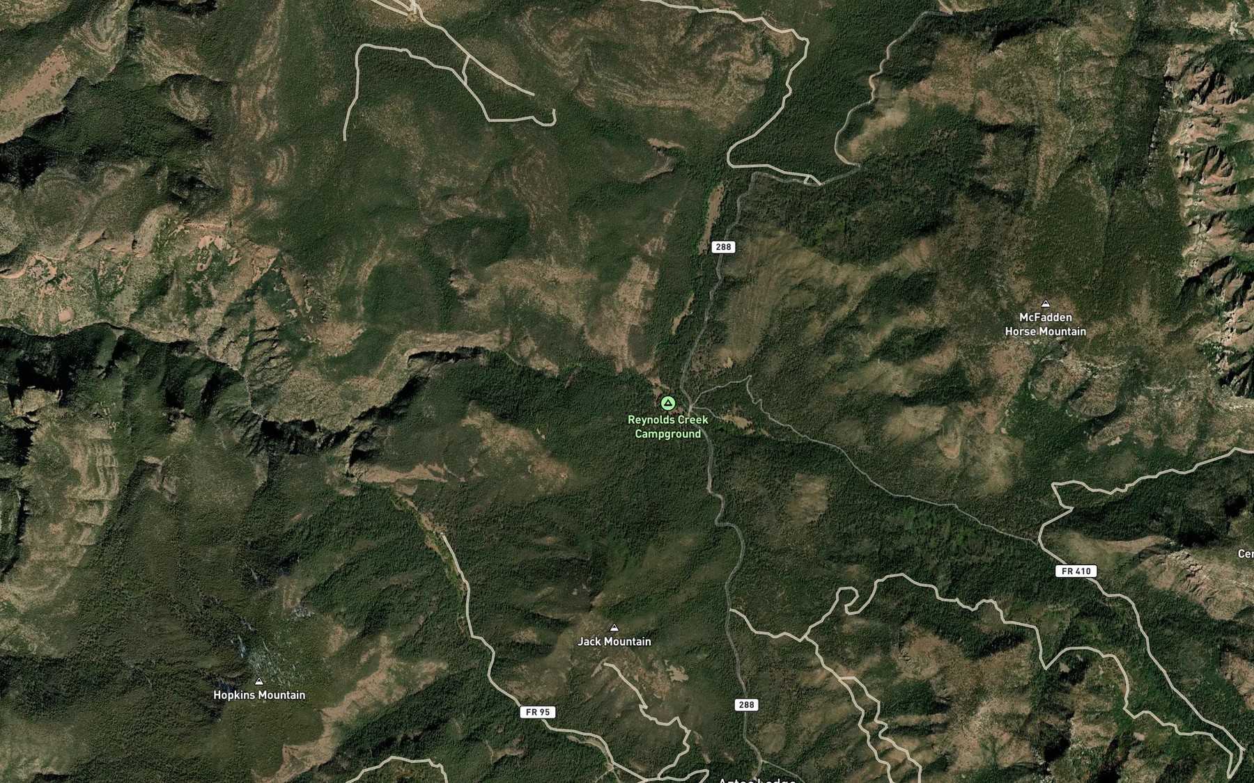 Satellite map of the McFadden Creek