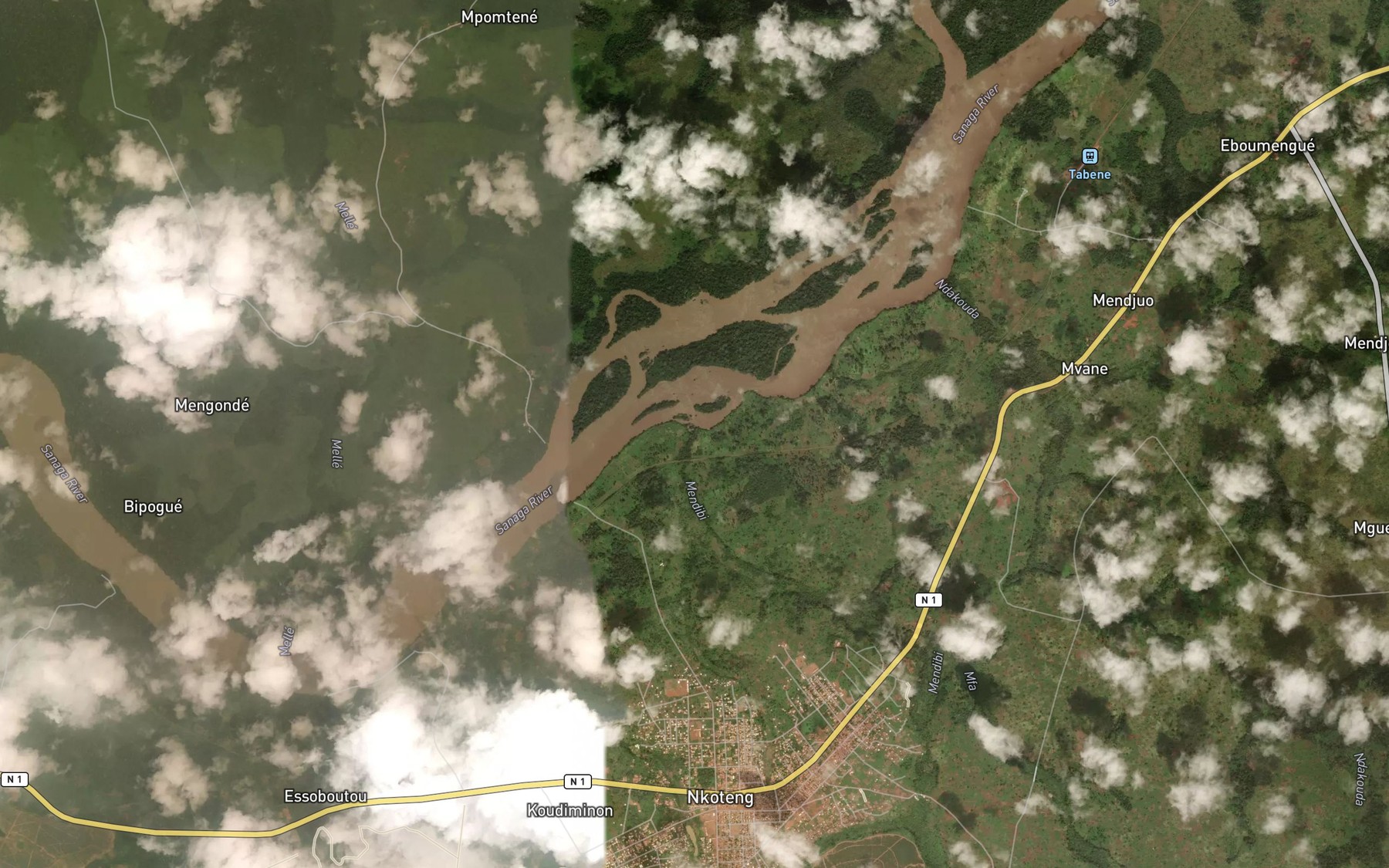 Satellite map of the Mendibi
