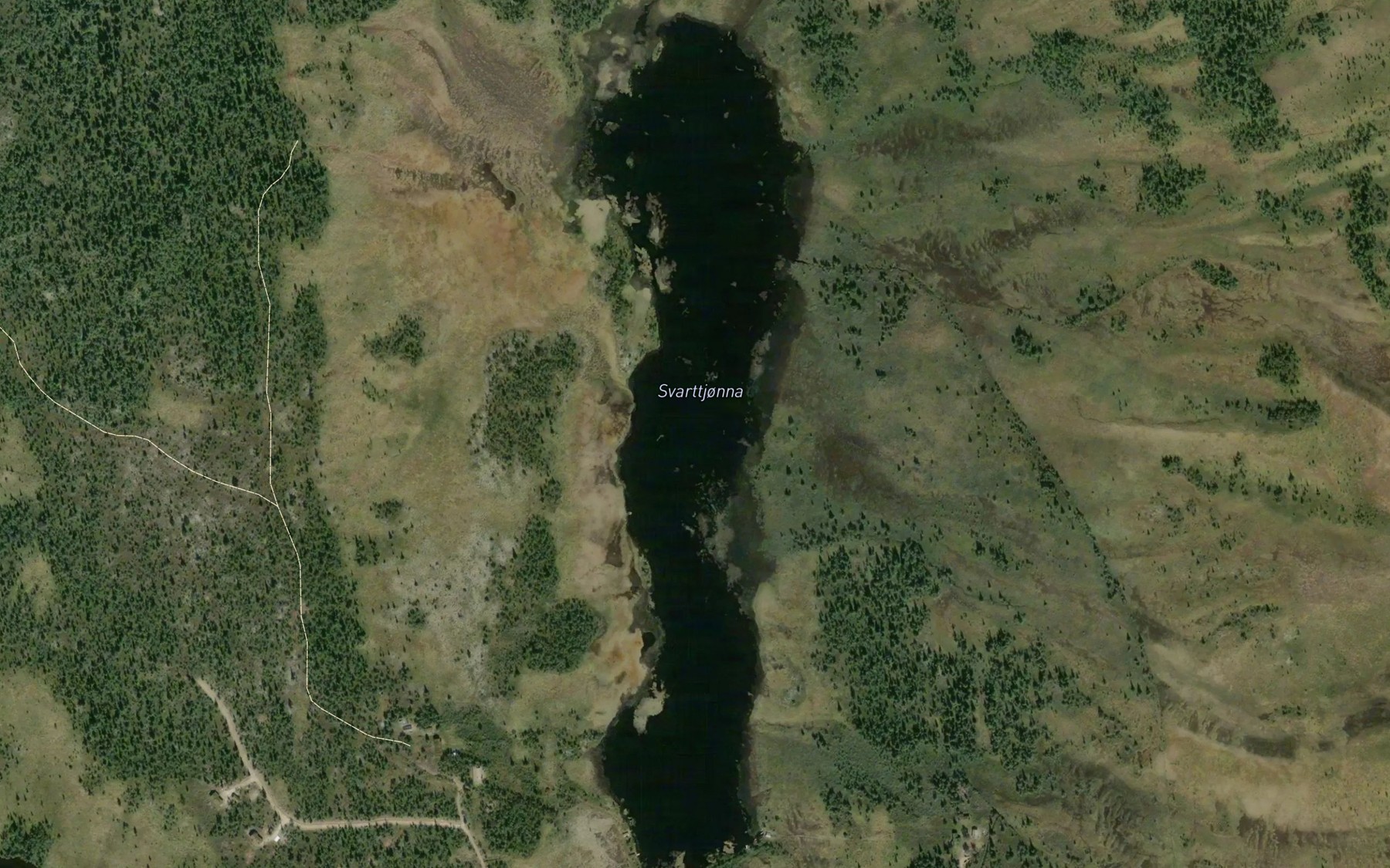 Satellite map of the Svarttjorna