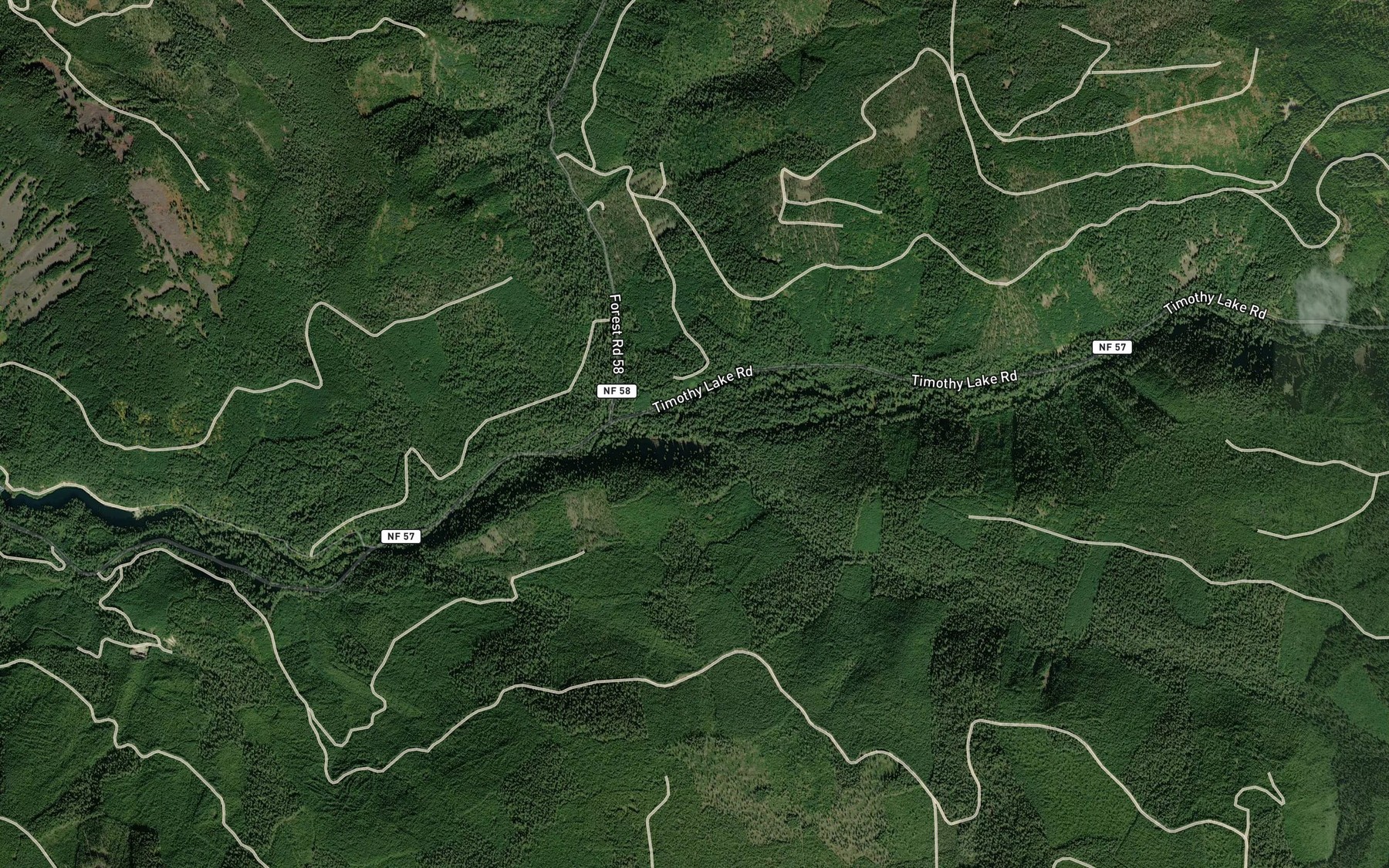 Satellite map of the Peavine Creek