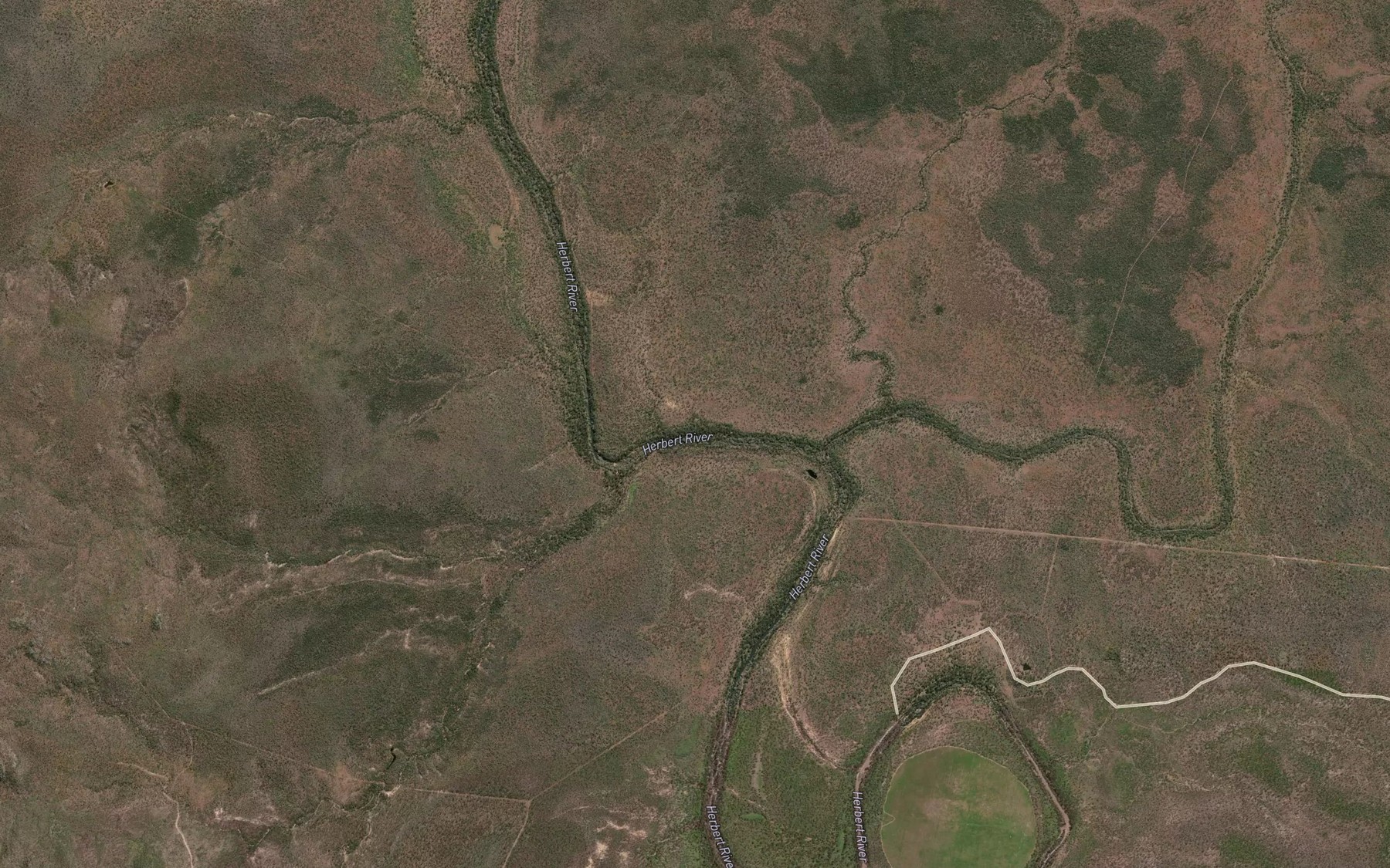 Satellite map of the Sunday Creek