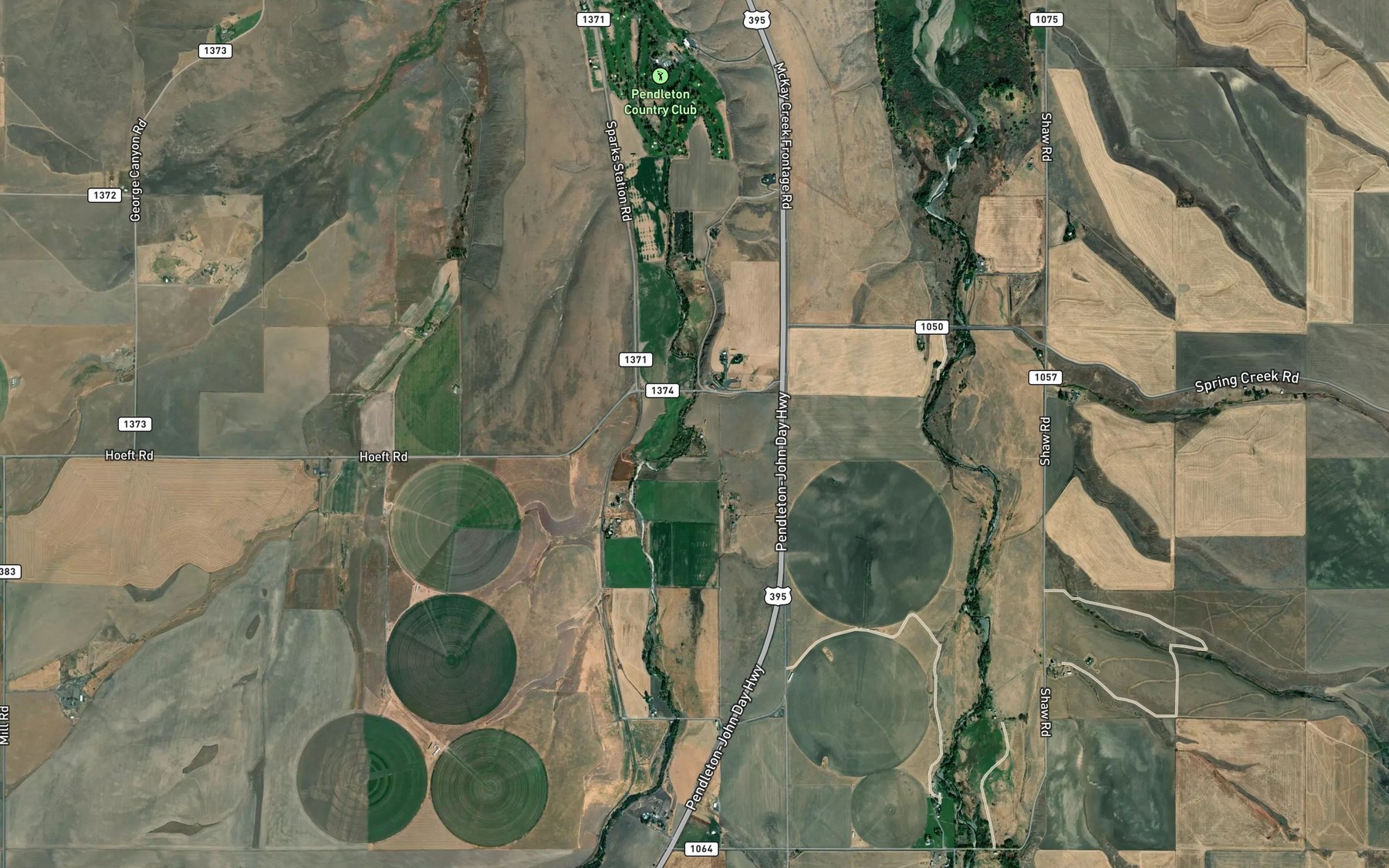 Satellite map of the Stewart Creek