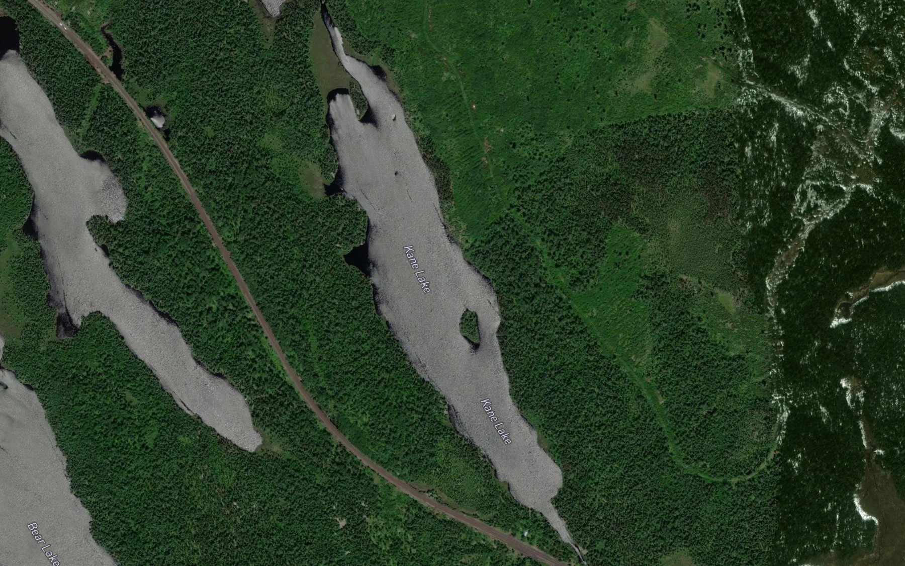 Satellite map of the Kane Lake