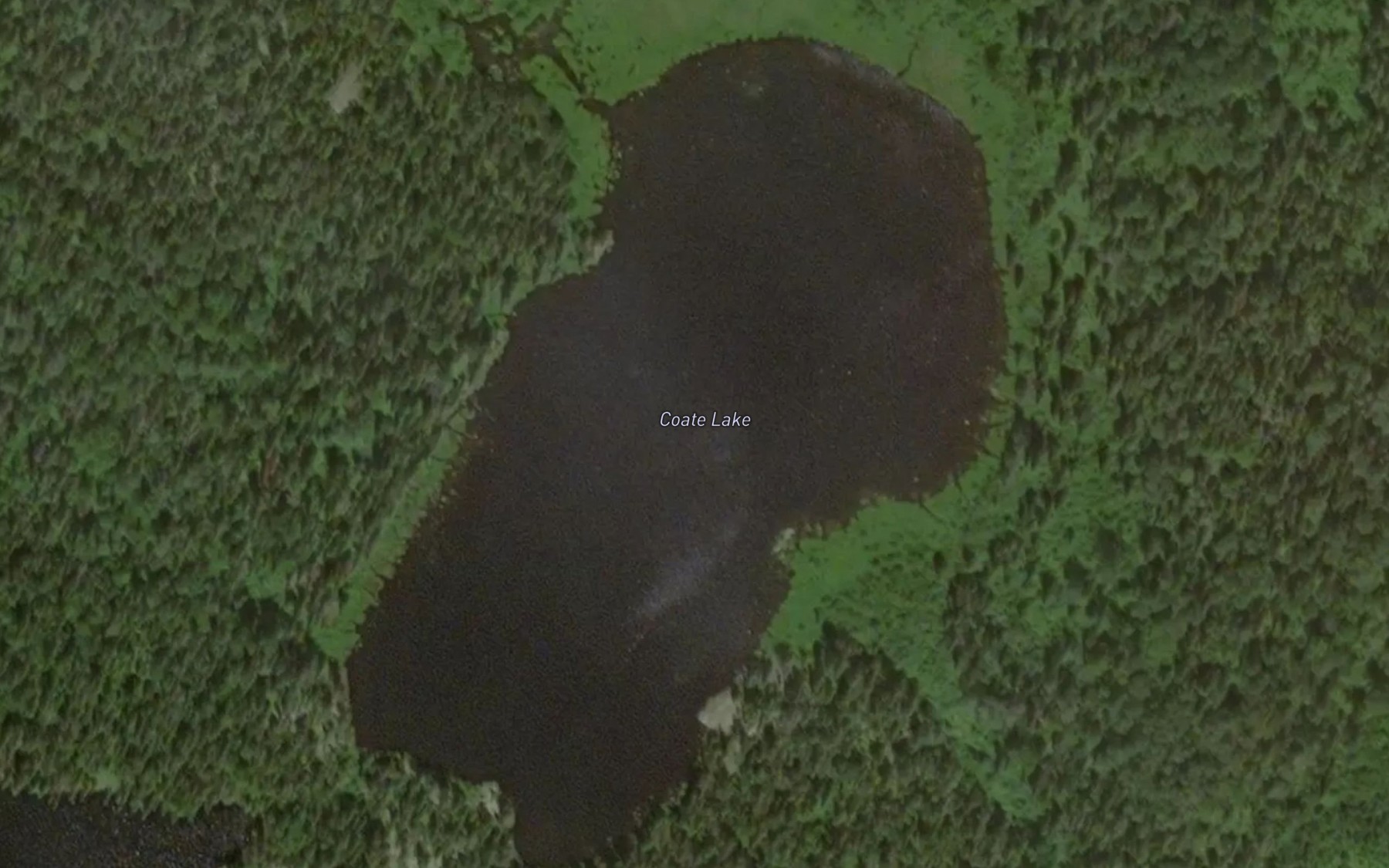 Satellite map of the Coate Lake