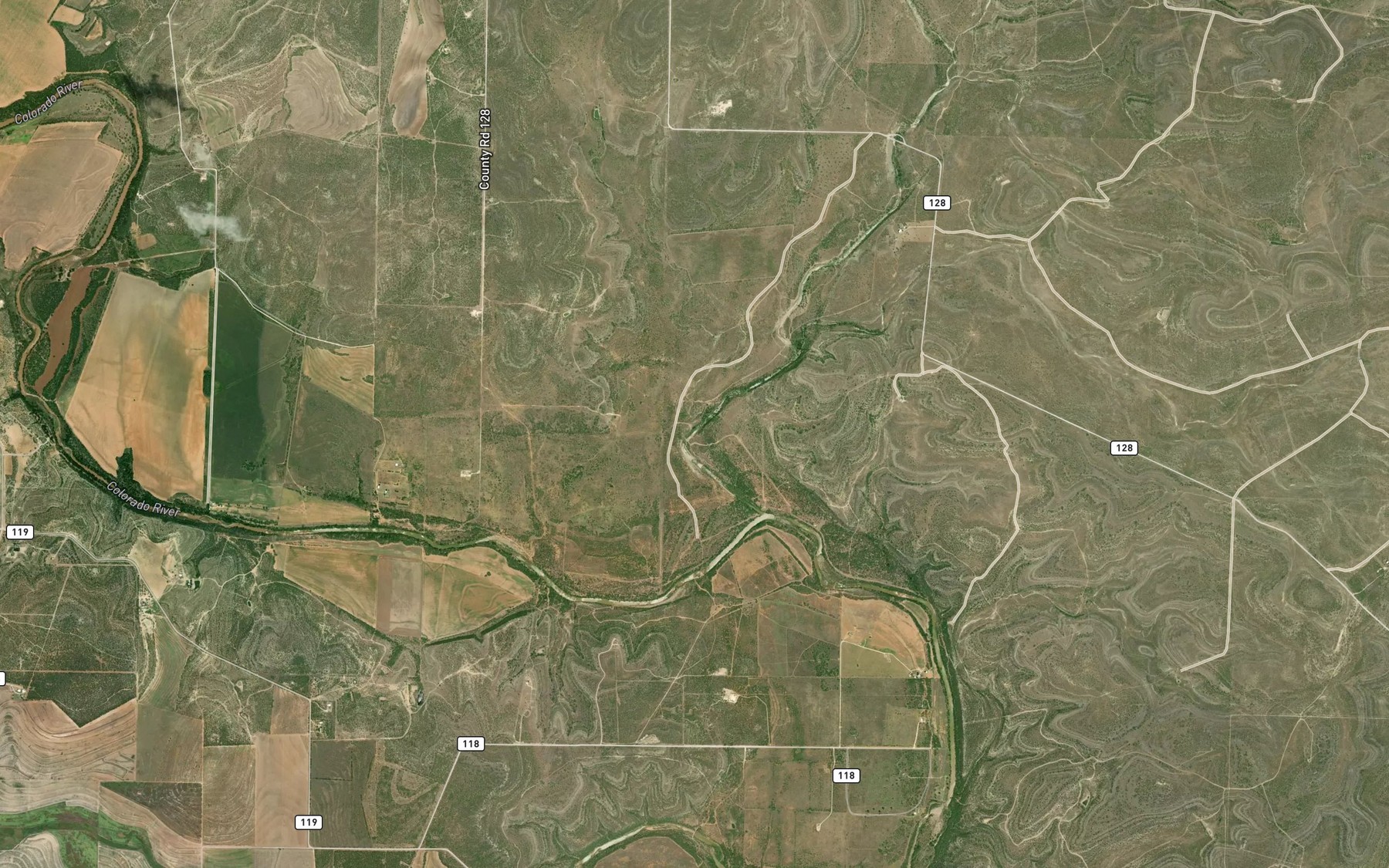 Satellite map of the Butternut Creek