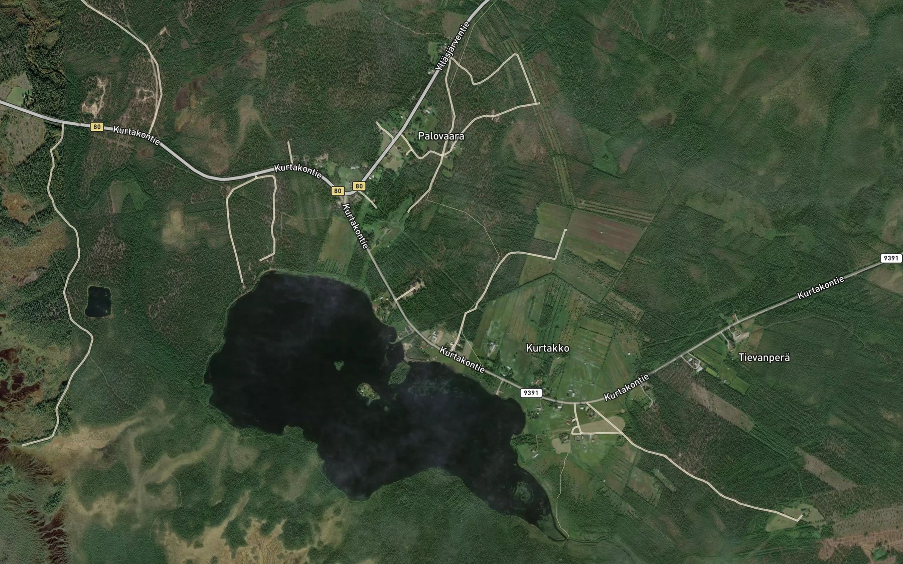 Satellite map of the Kurtakkojarvi