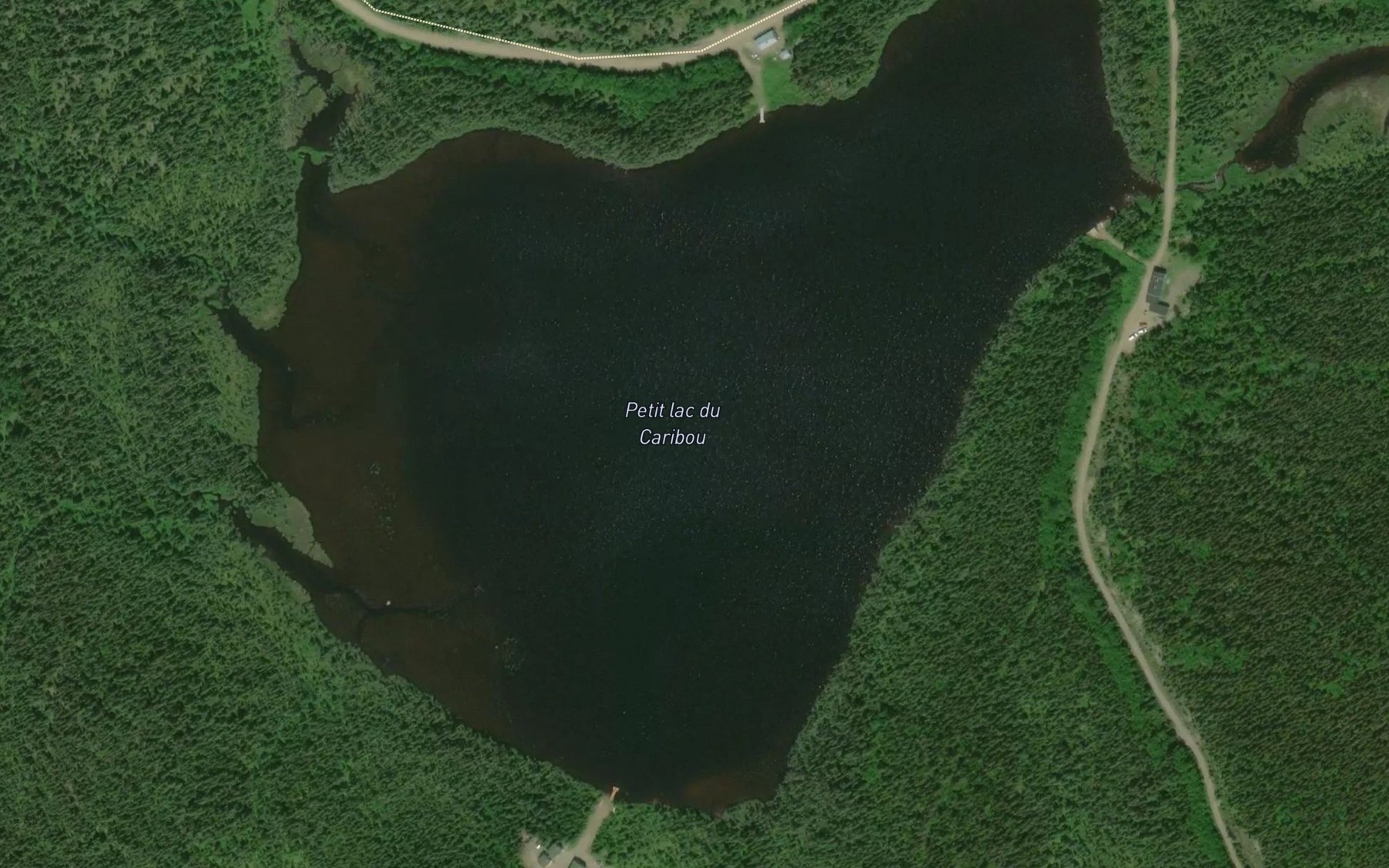 Satellite map of the Petit lac du Caribou