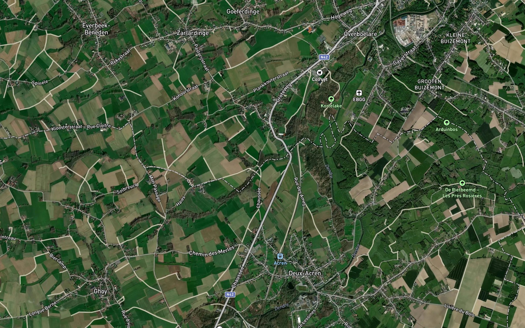 Satellite map of the Ruisseau de Longpont