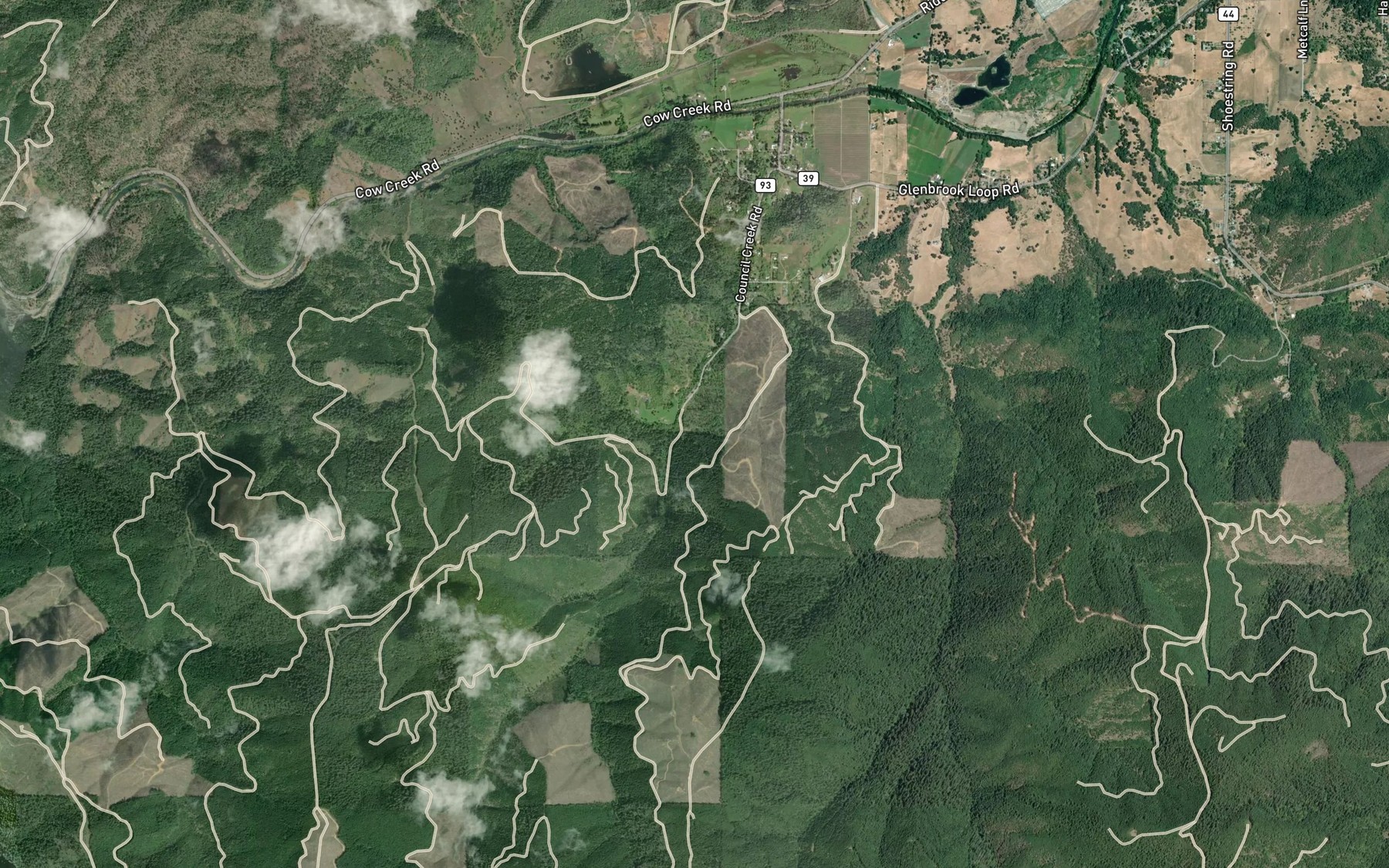 Satellite map of the China Creek