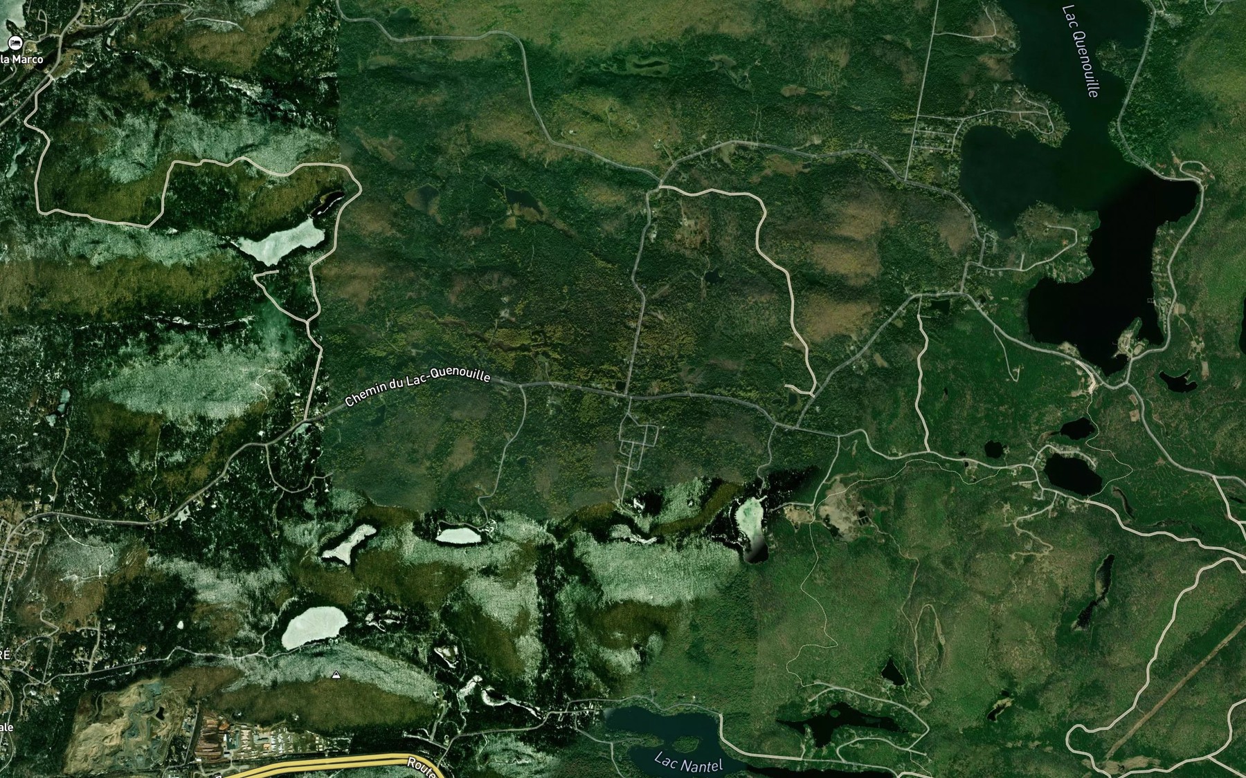 Satellite map of the Lac Villeneuve