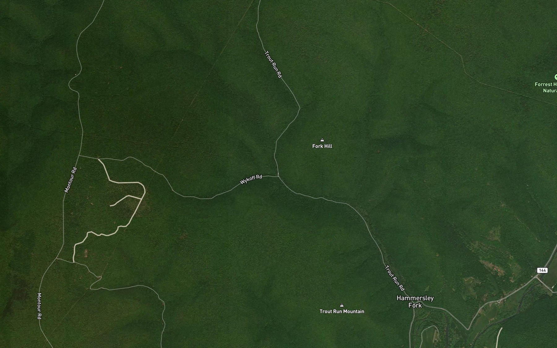 Satellite map of the Wykoff Branch
