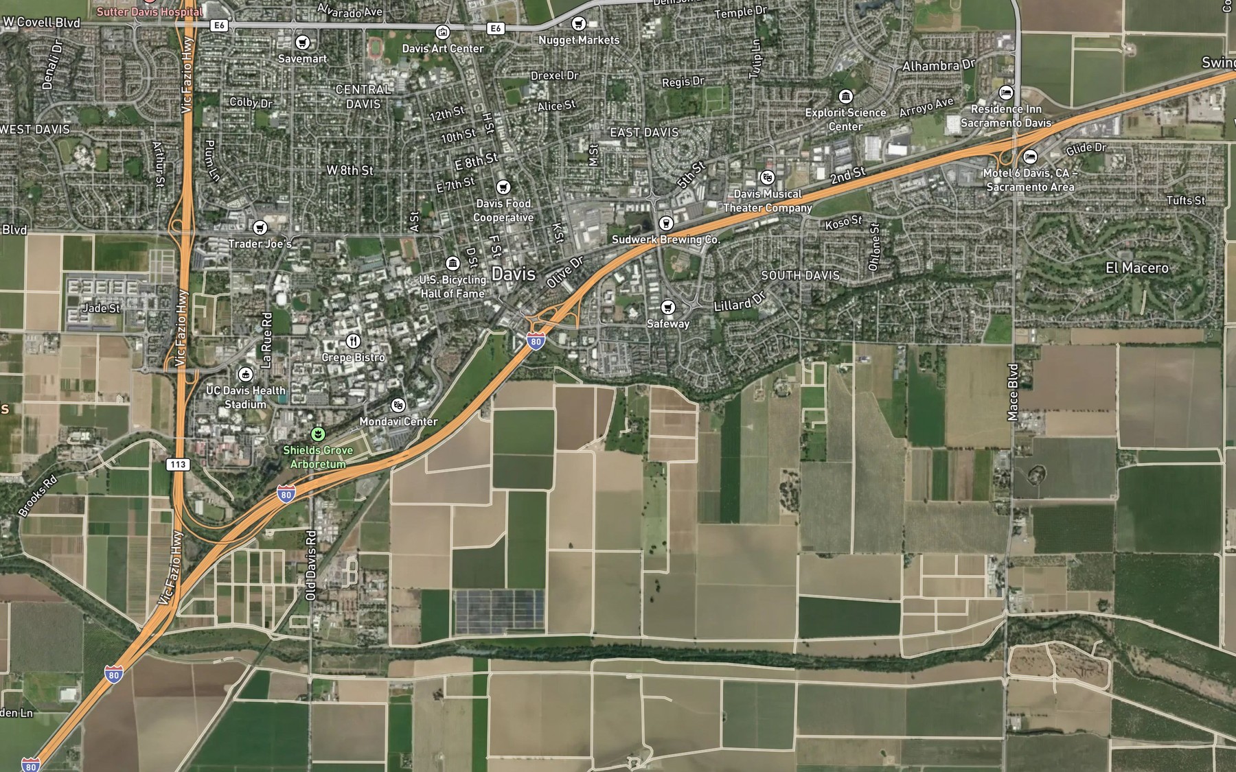 Satellite map of the Sykes Slough