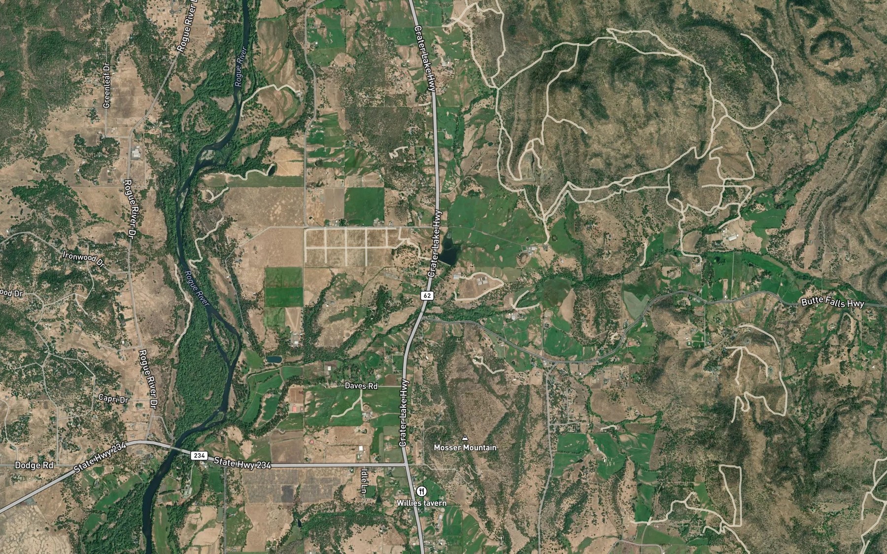 Satellite map of the Todd Reservoir