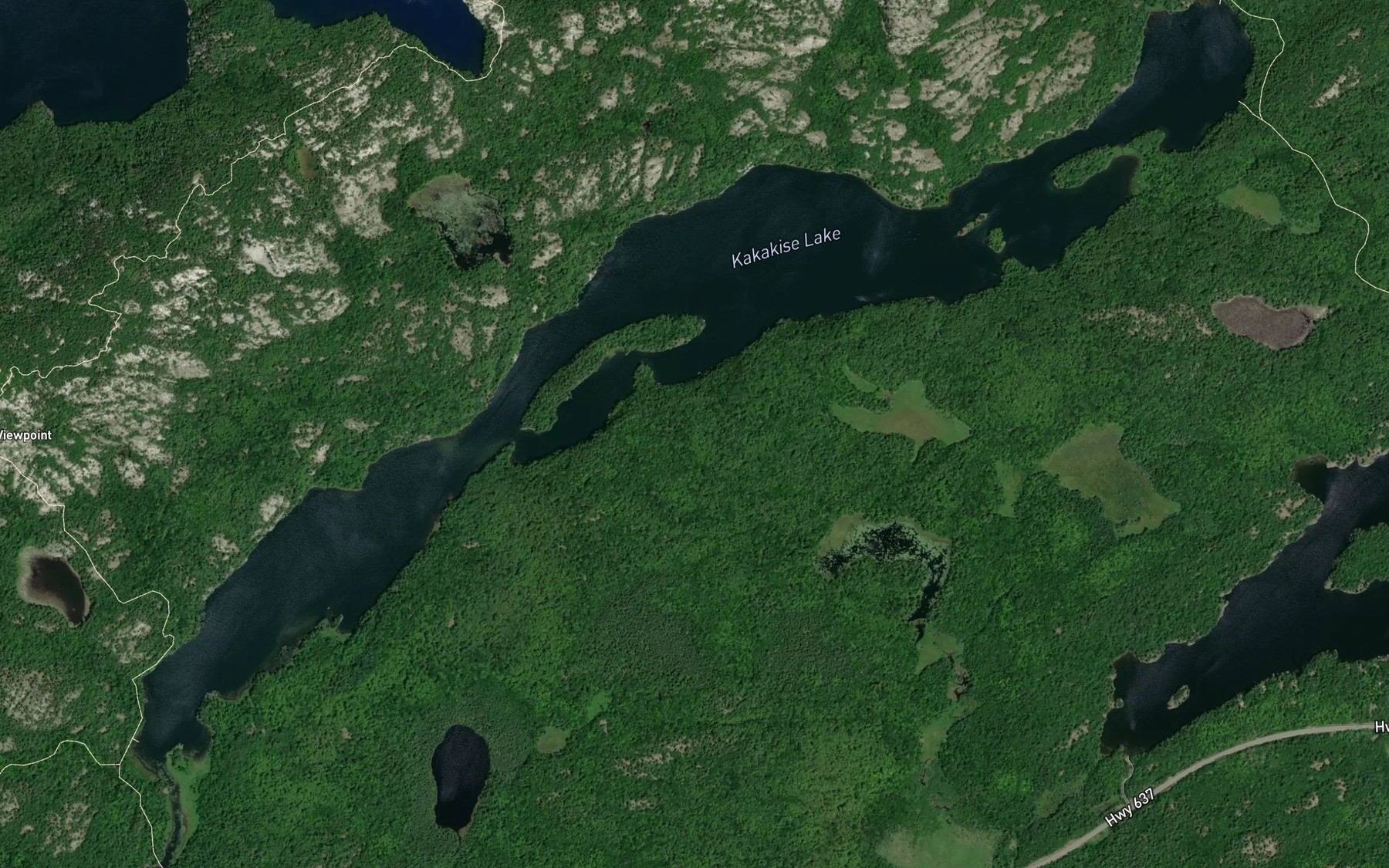 Satellite map of the Kakakise Lake