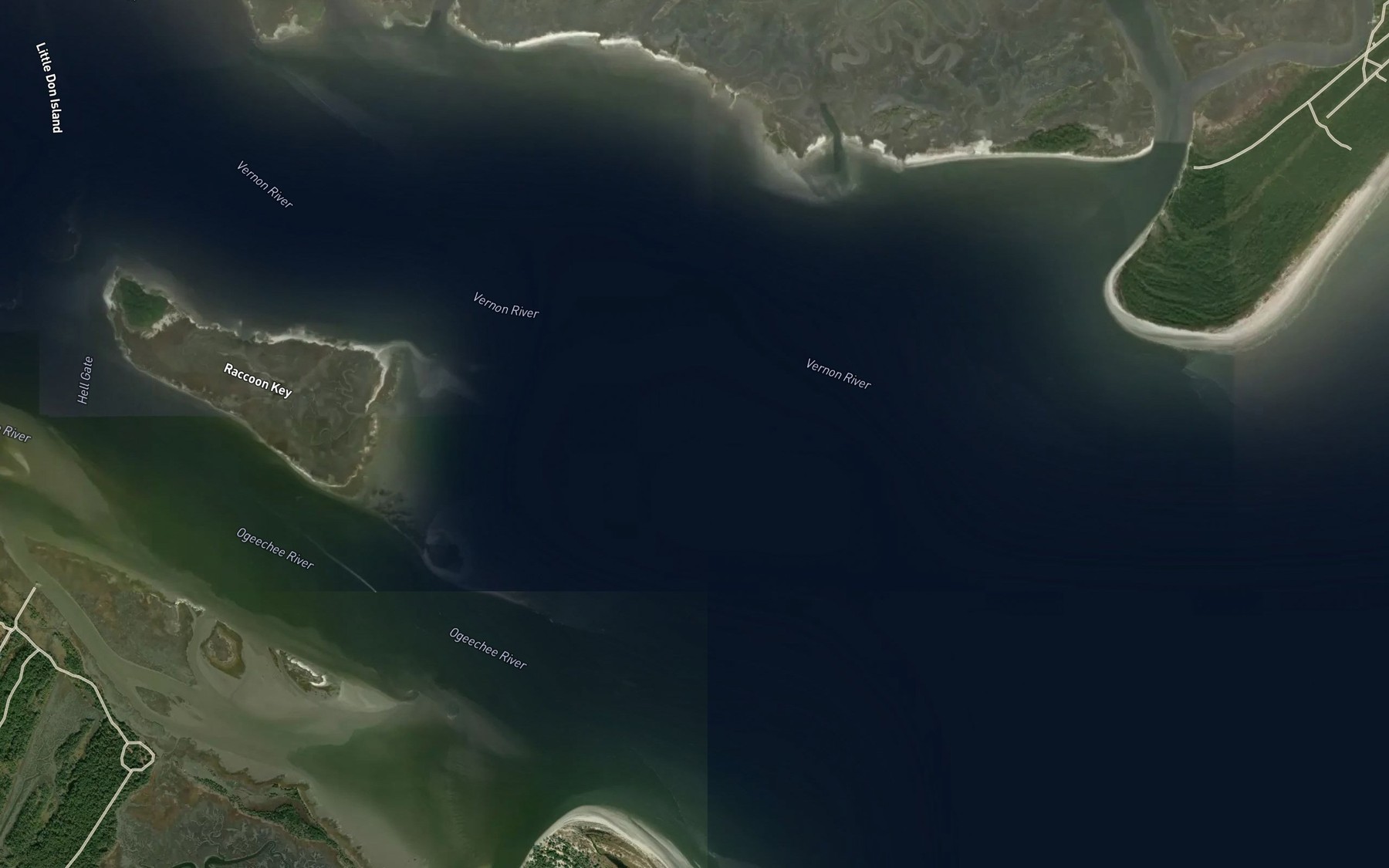Satellite map of the Ossabaw Sound