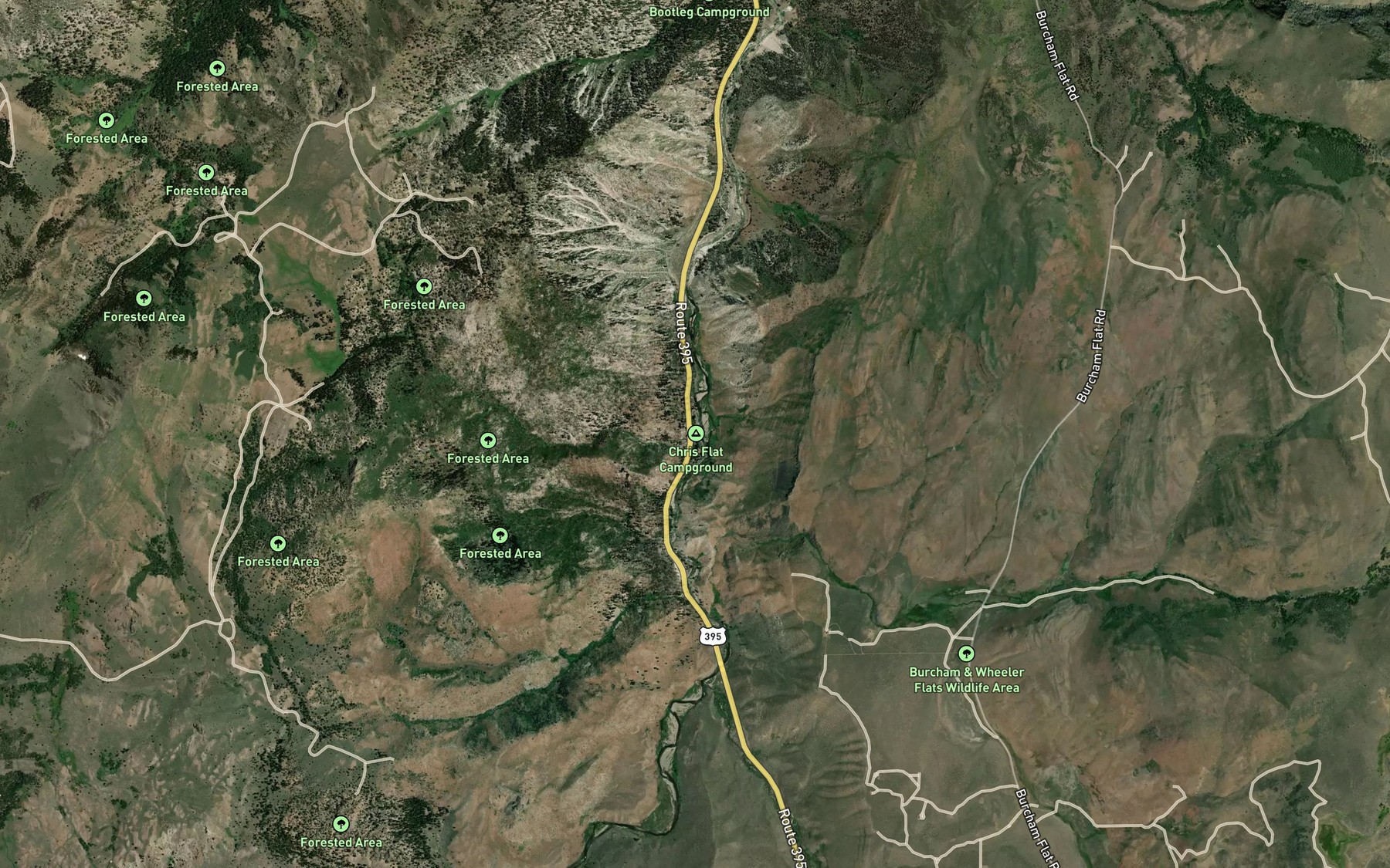 Satellite map of the Grouse Creek