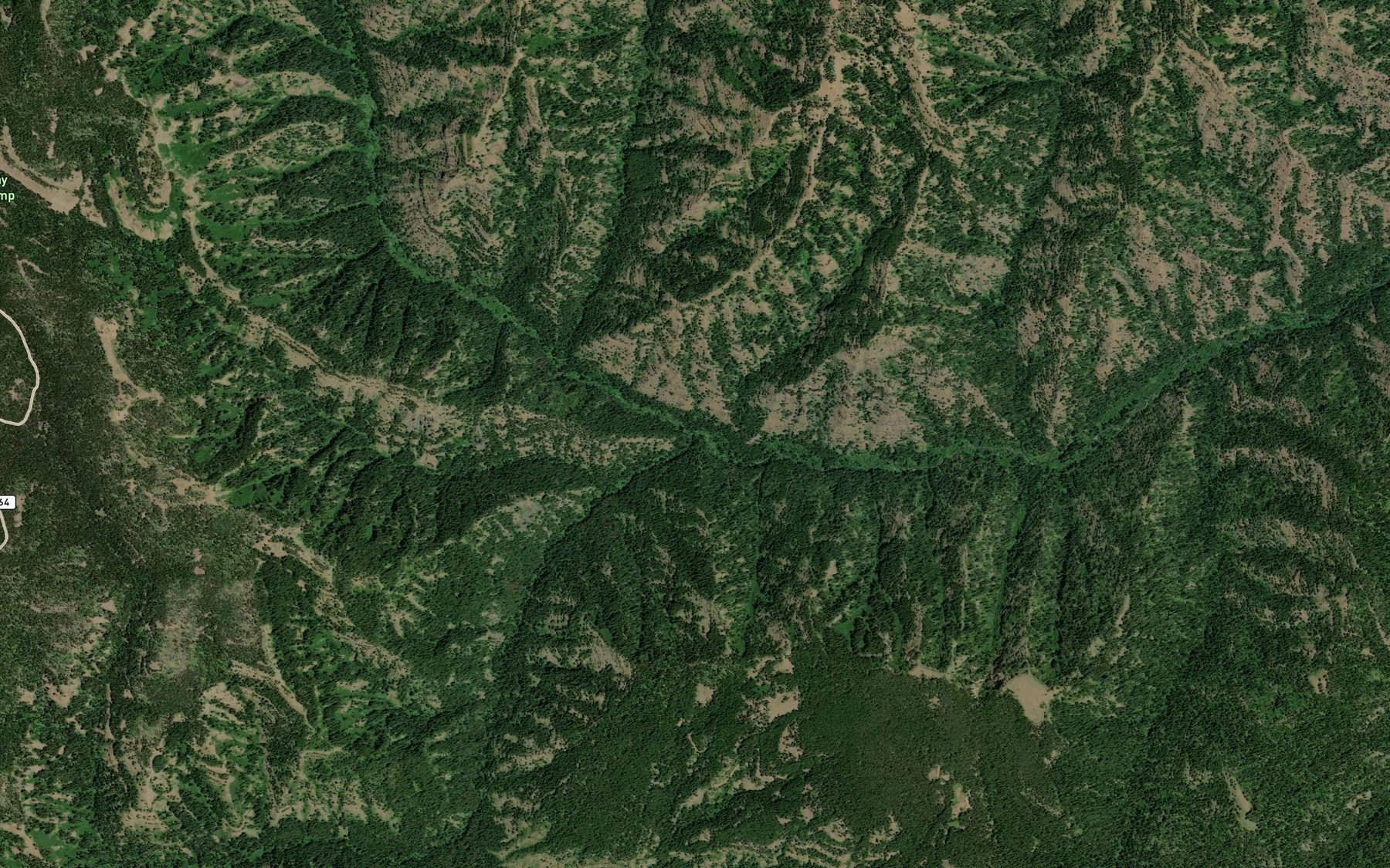 Satellite map of the Milk Creek