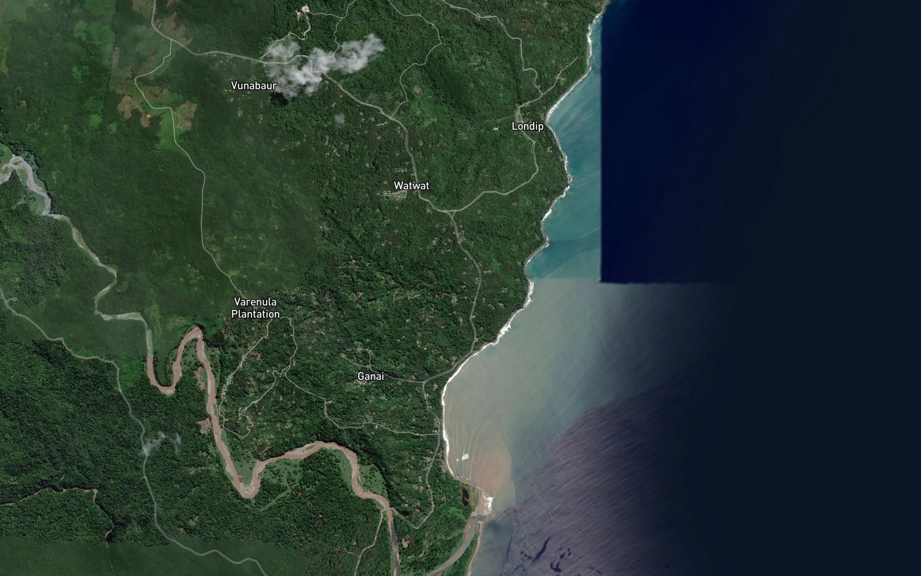 Satellite map of the Mambaur Creek