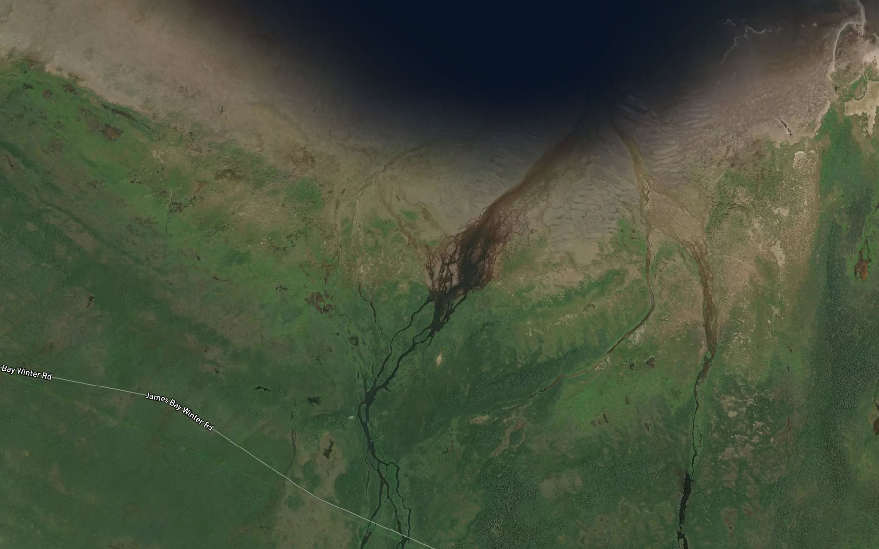 Satellite map of the Lawabiskau River