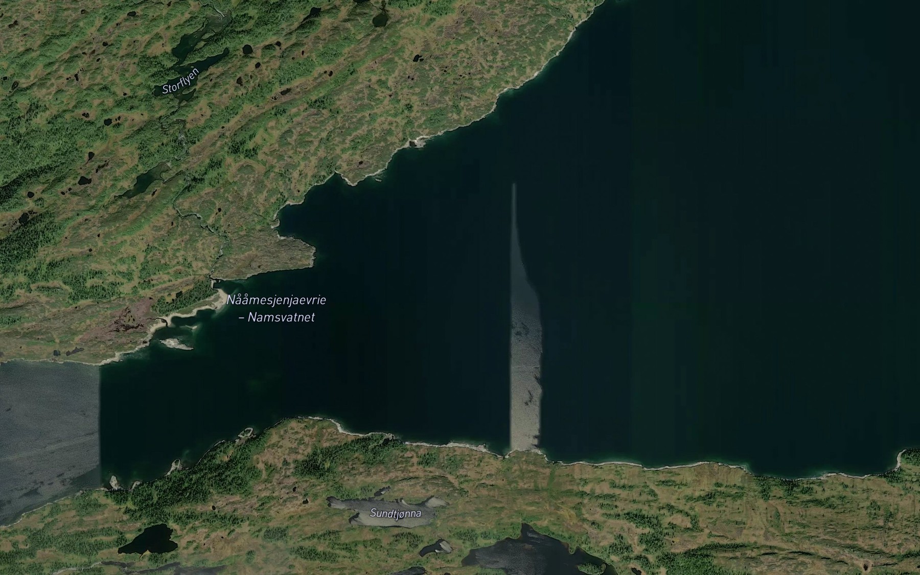 Satellite map of the Namsvatnet