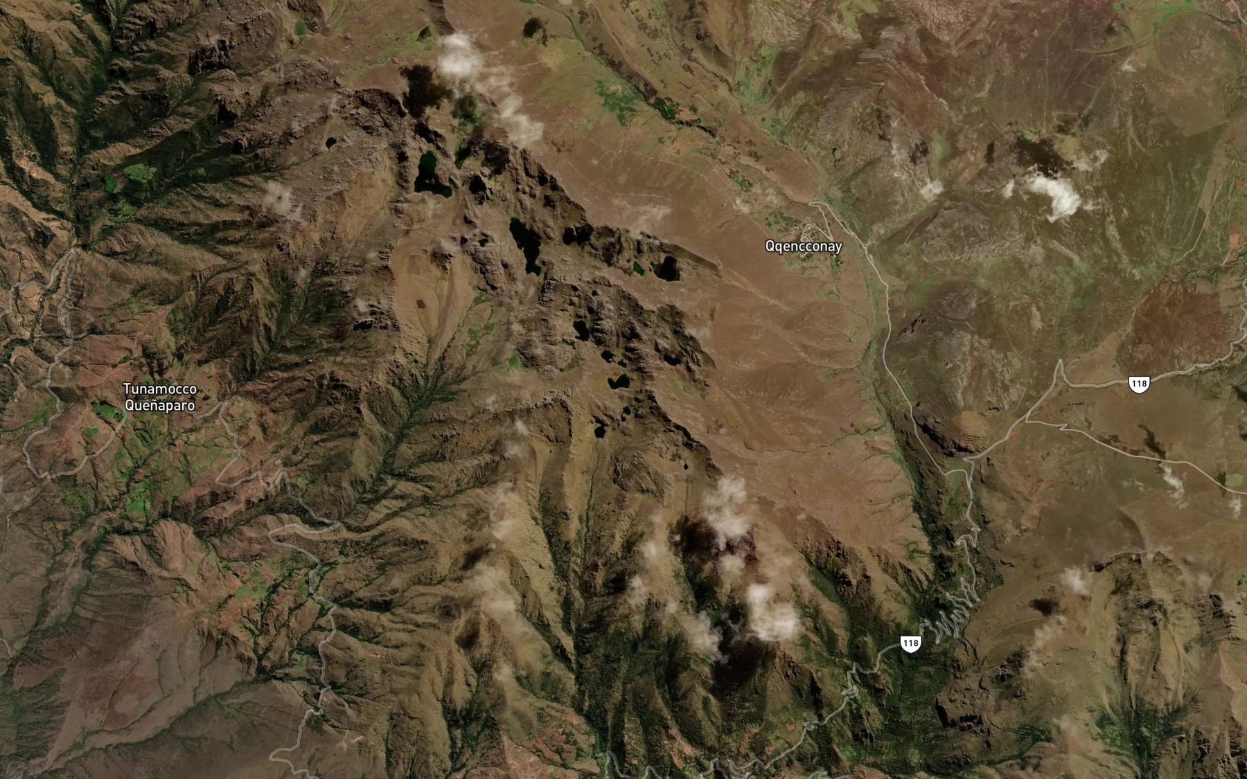 Satellite map of the Lagunas Tinquicocha