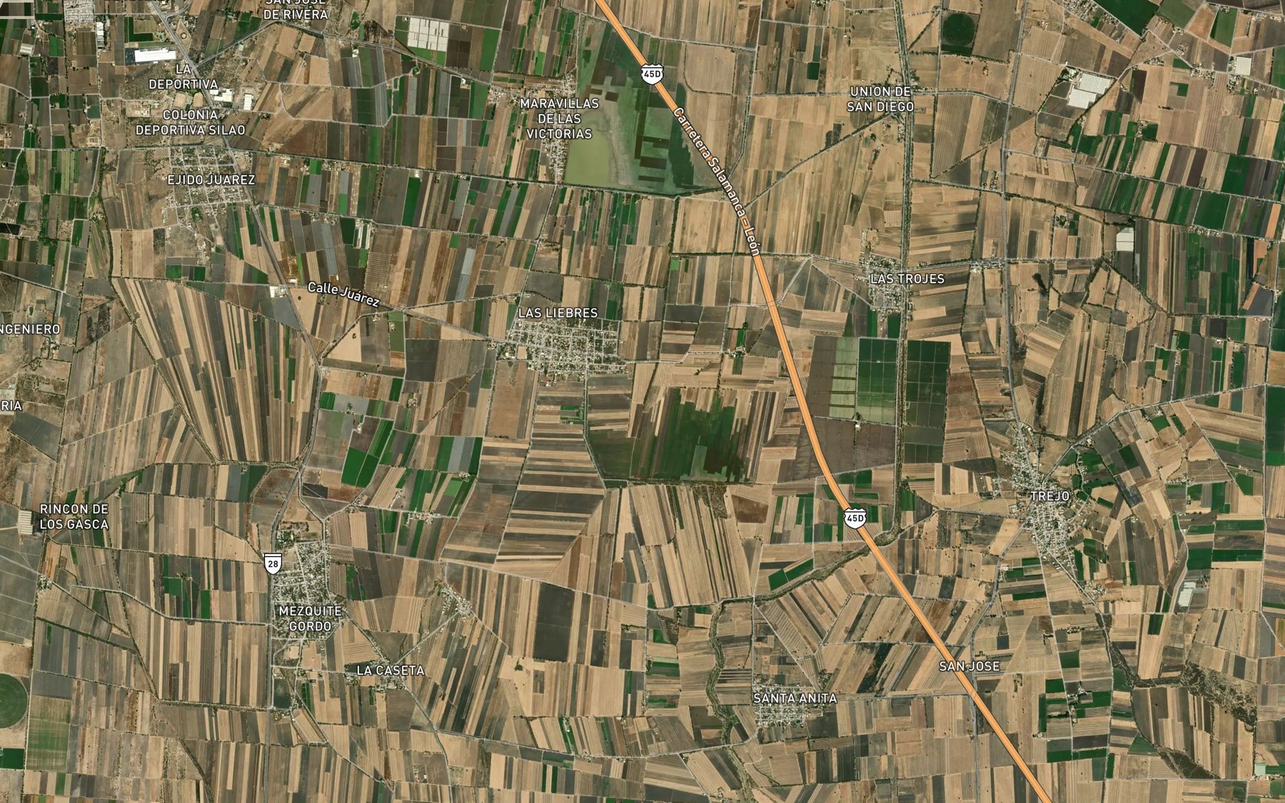 Satellite map of the Liebres