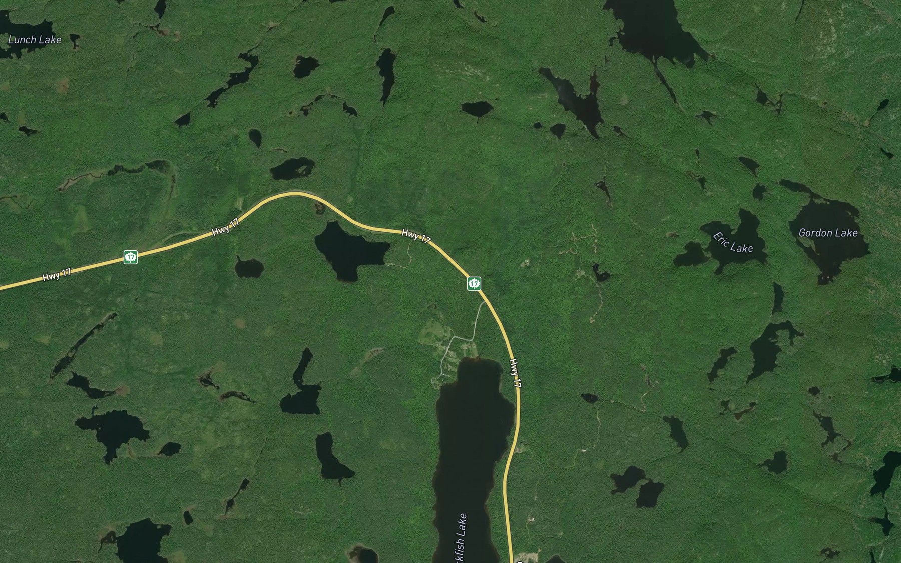 Satellite map of the Fishnet Creek