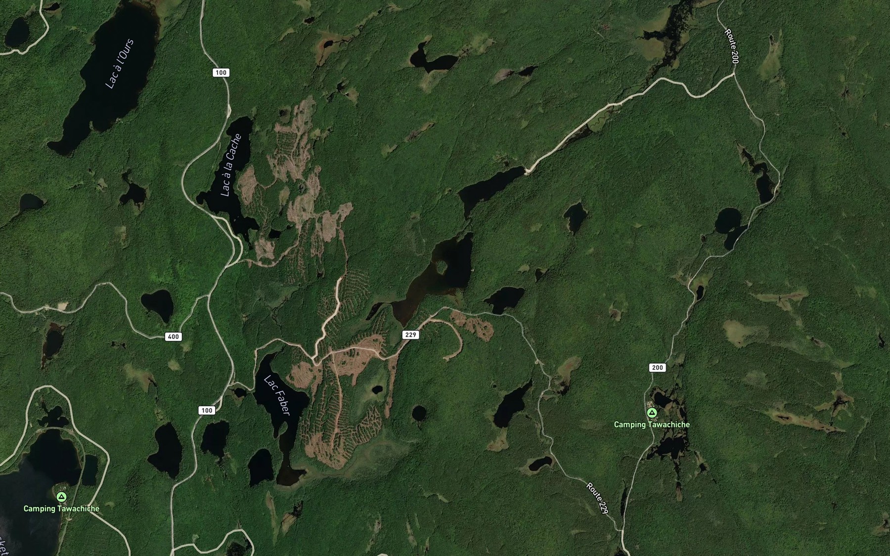 Satellite map of the Lac Calau