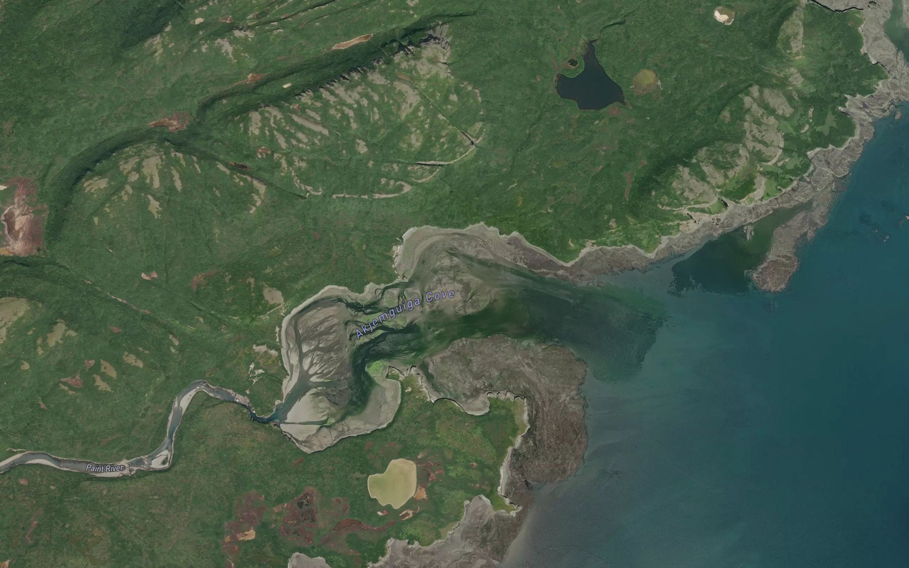 Satellite map of the Akjemguiga Cove