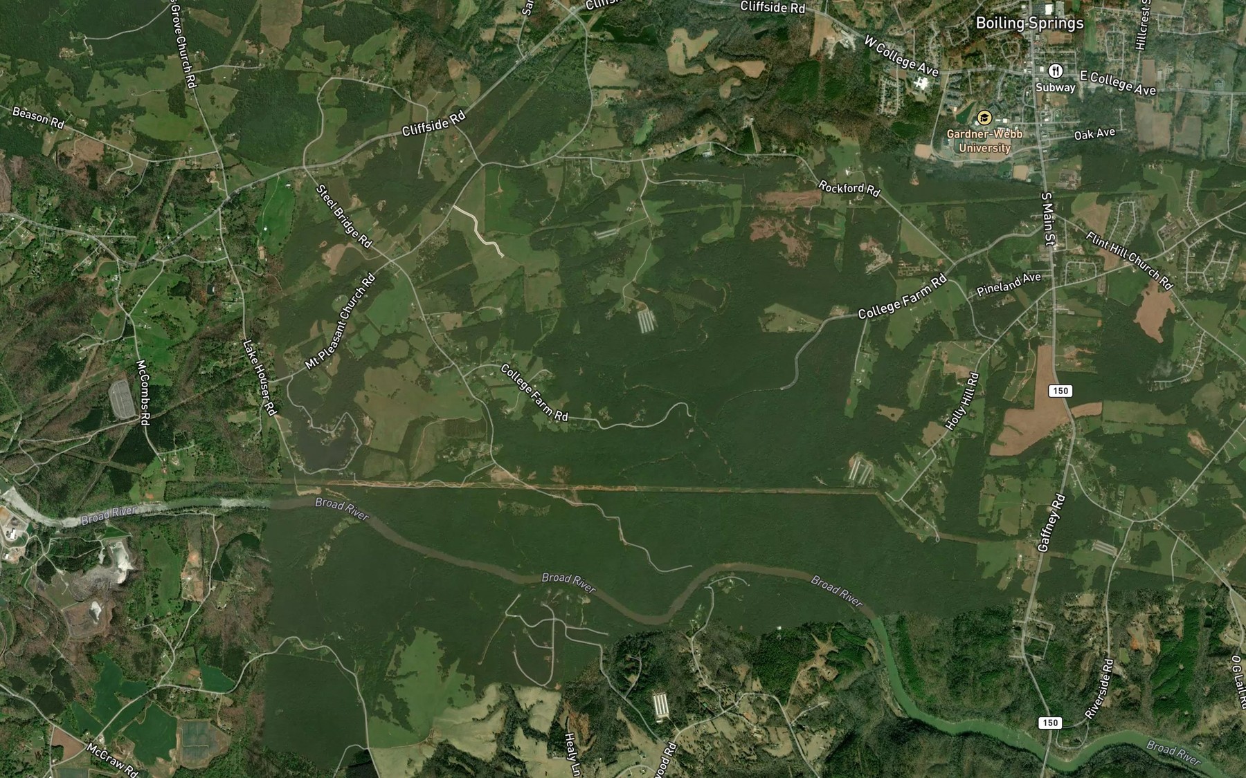 Satellite map of the Grog Creek