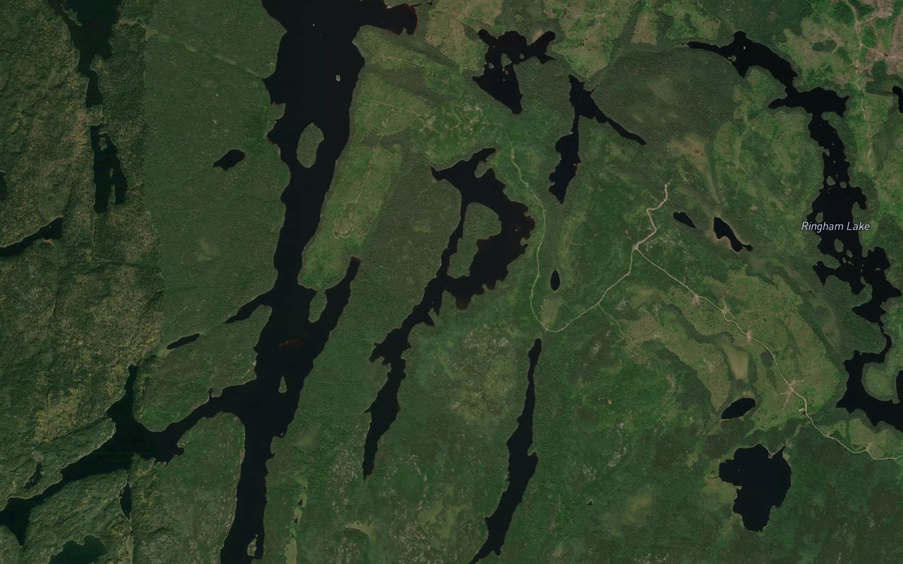 Satellite map of the Wrench Lake