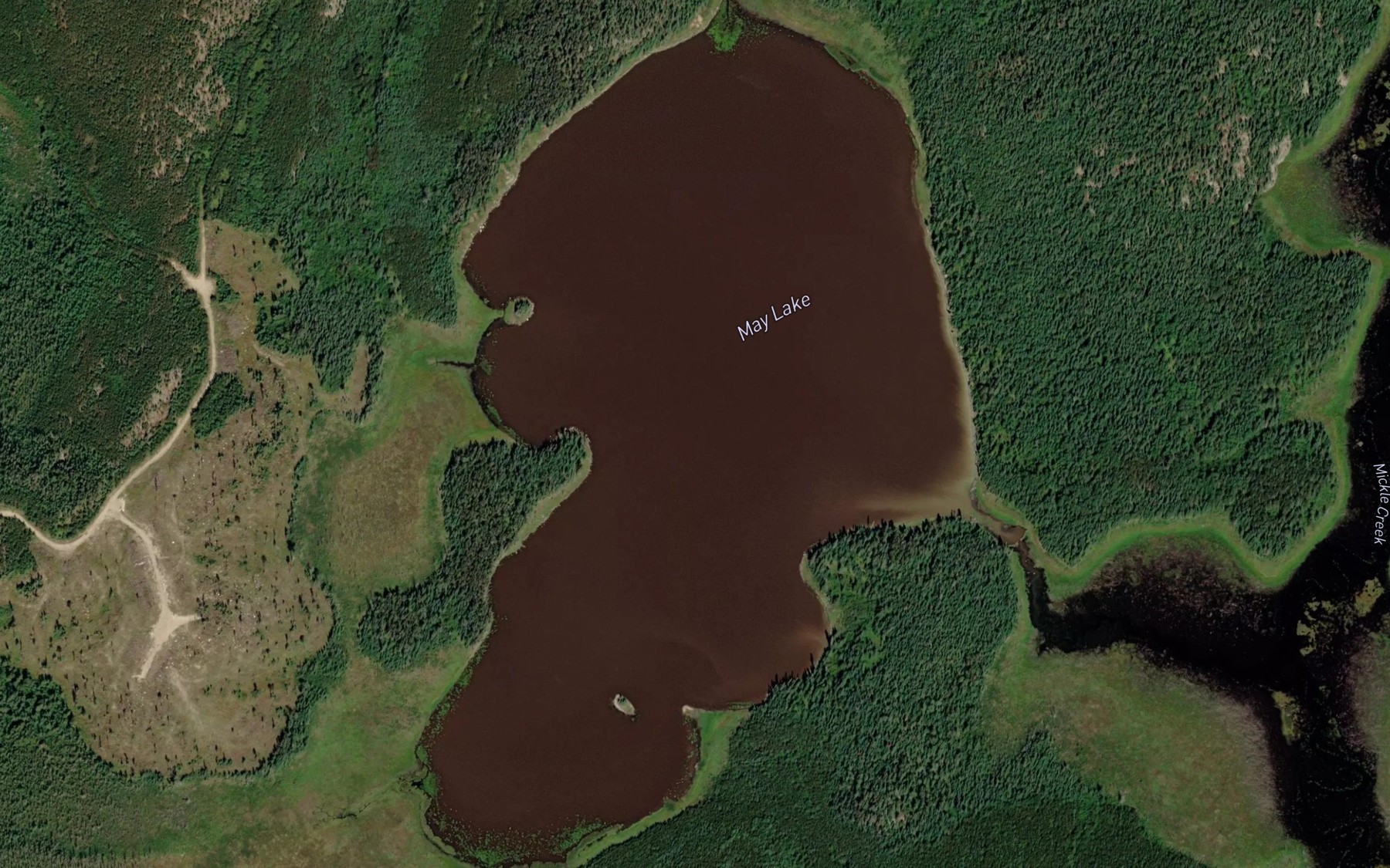 Satellite map of the May Lake