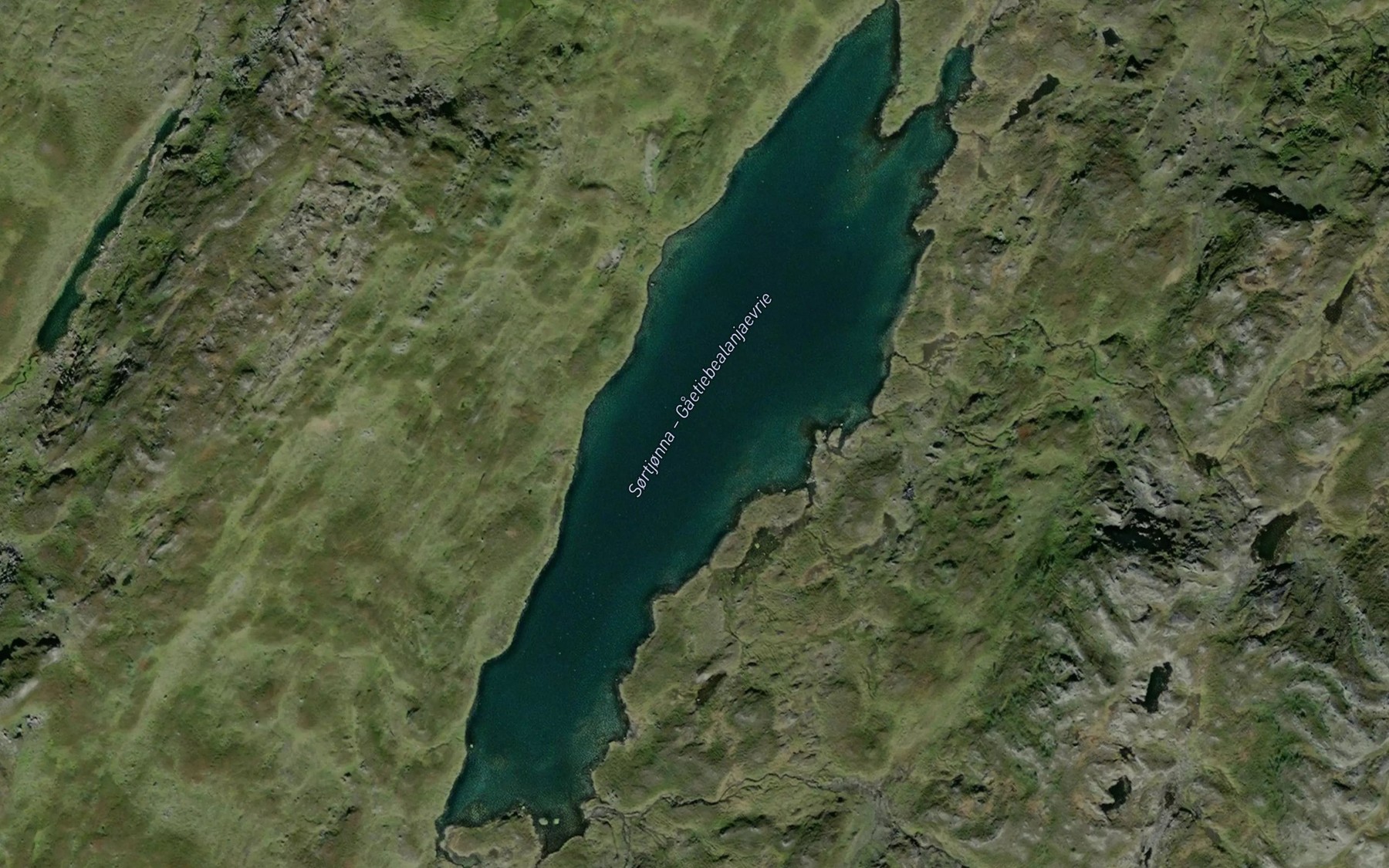 Satellite map of the Sortjorna