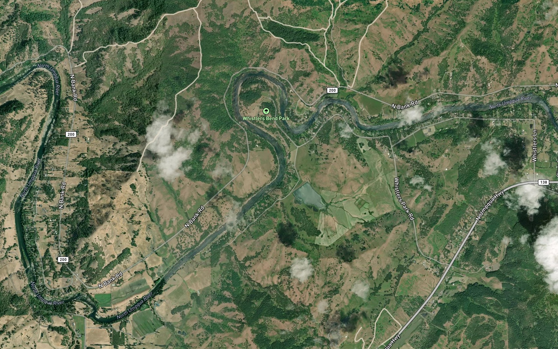 Satellite map of the Bull Creek